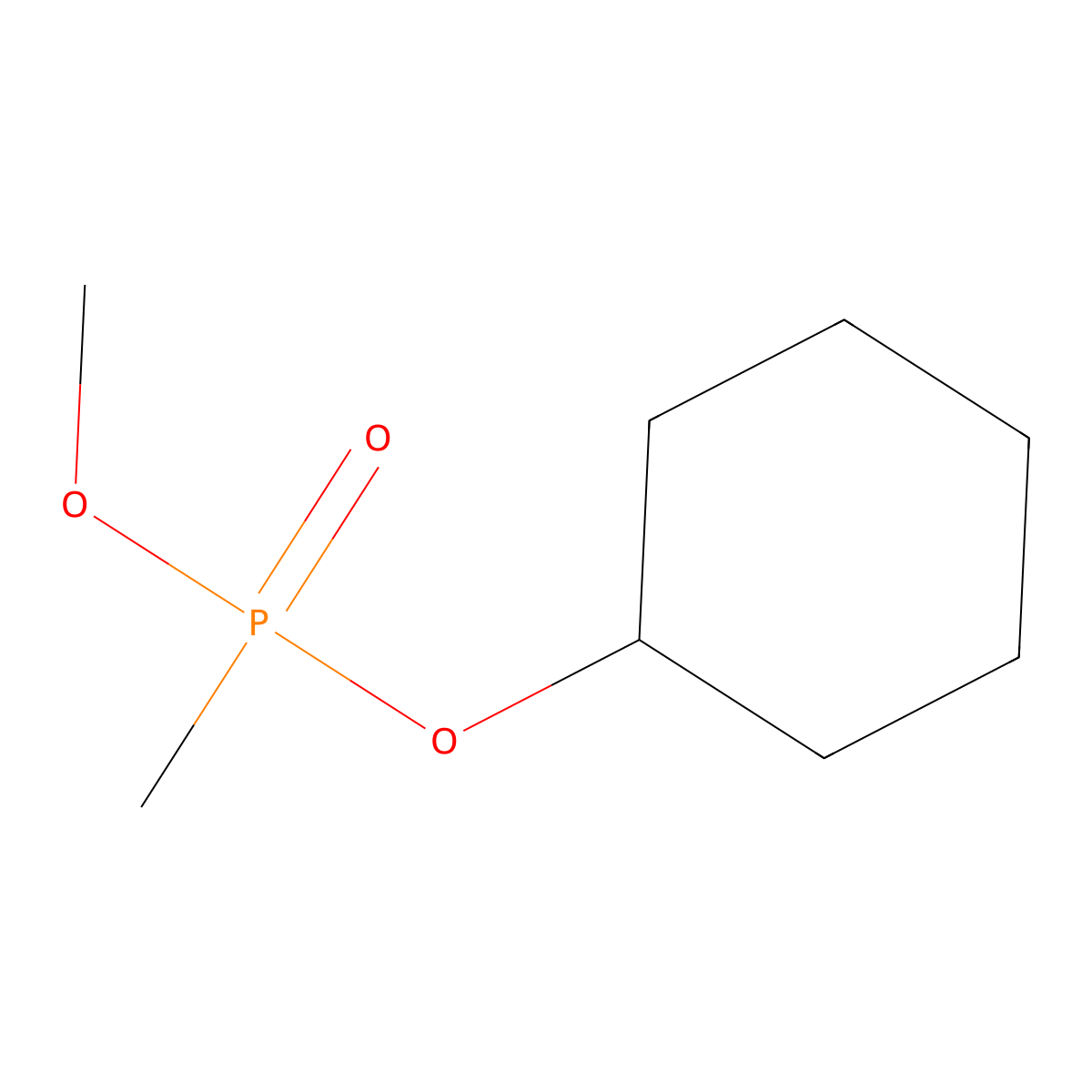 Cyclohexyl methyl methylphosphonate molecular structure, CAS 7040-52-0