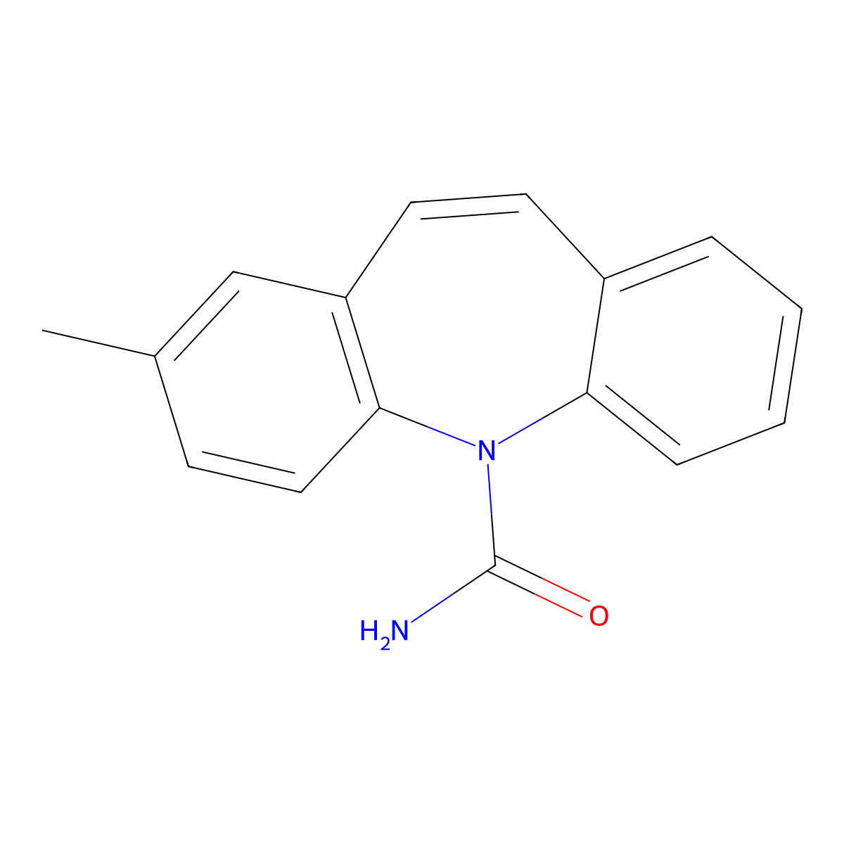 2-Methyl-5H-dibenz(b,f)azepine-5-carboxamide molecular structure, CAS 70401-32-0