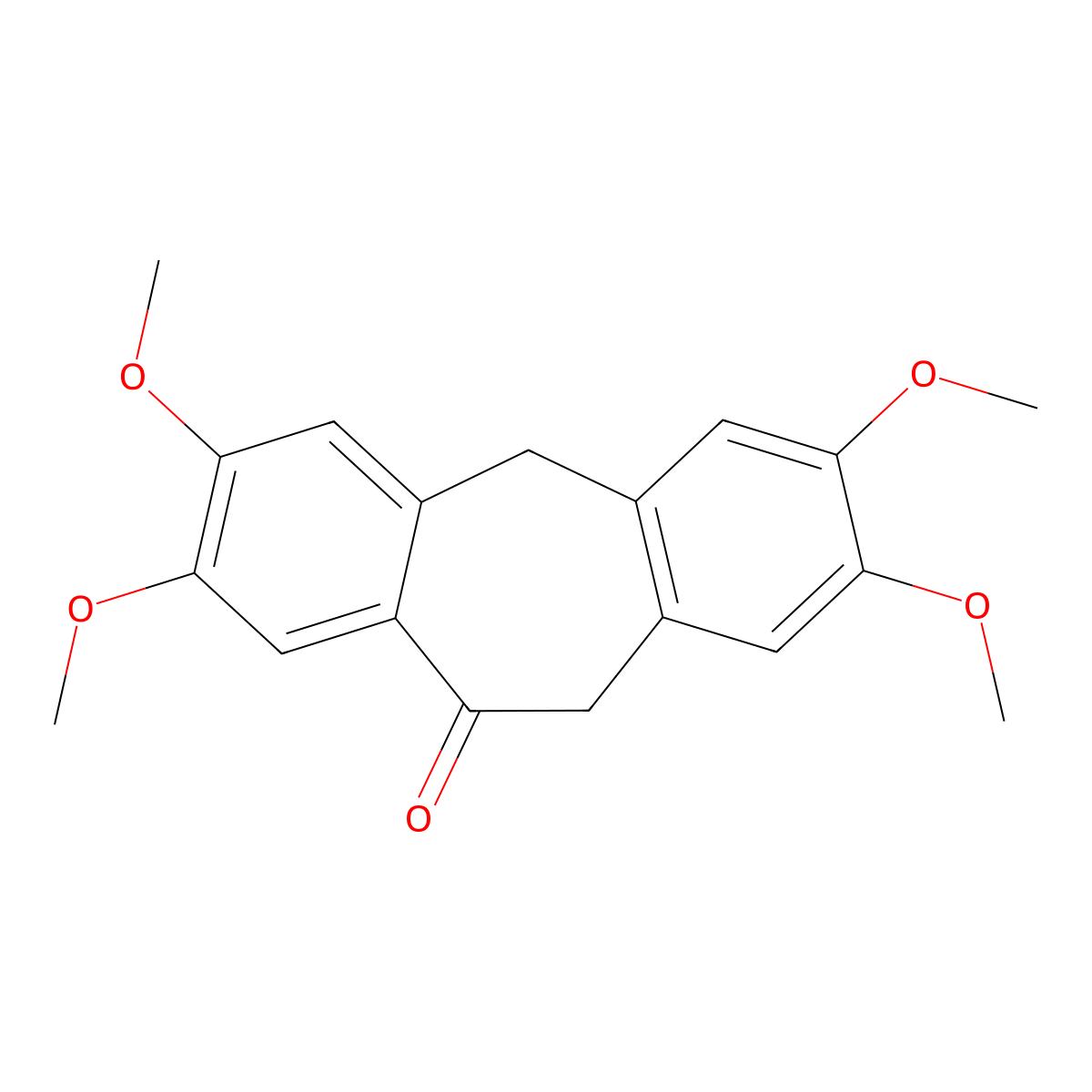 5,11-Dihydro-2,3,7,8-tetramethoxy-10H-dibenzo[a,d]cyclohepten-10-one molecular structure, CAS 70402-16-3