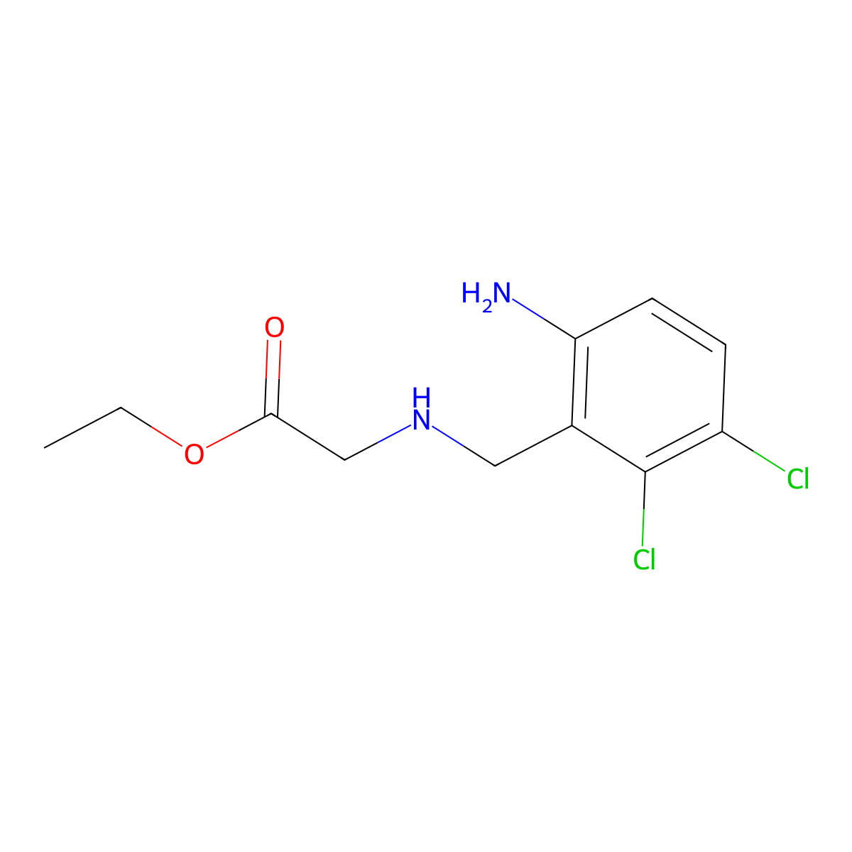 Ethyl 2-((6-amino-2,3-dichlorobenzyl)amino)acetate molecular structure, CAS 70406-92-7