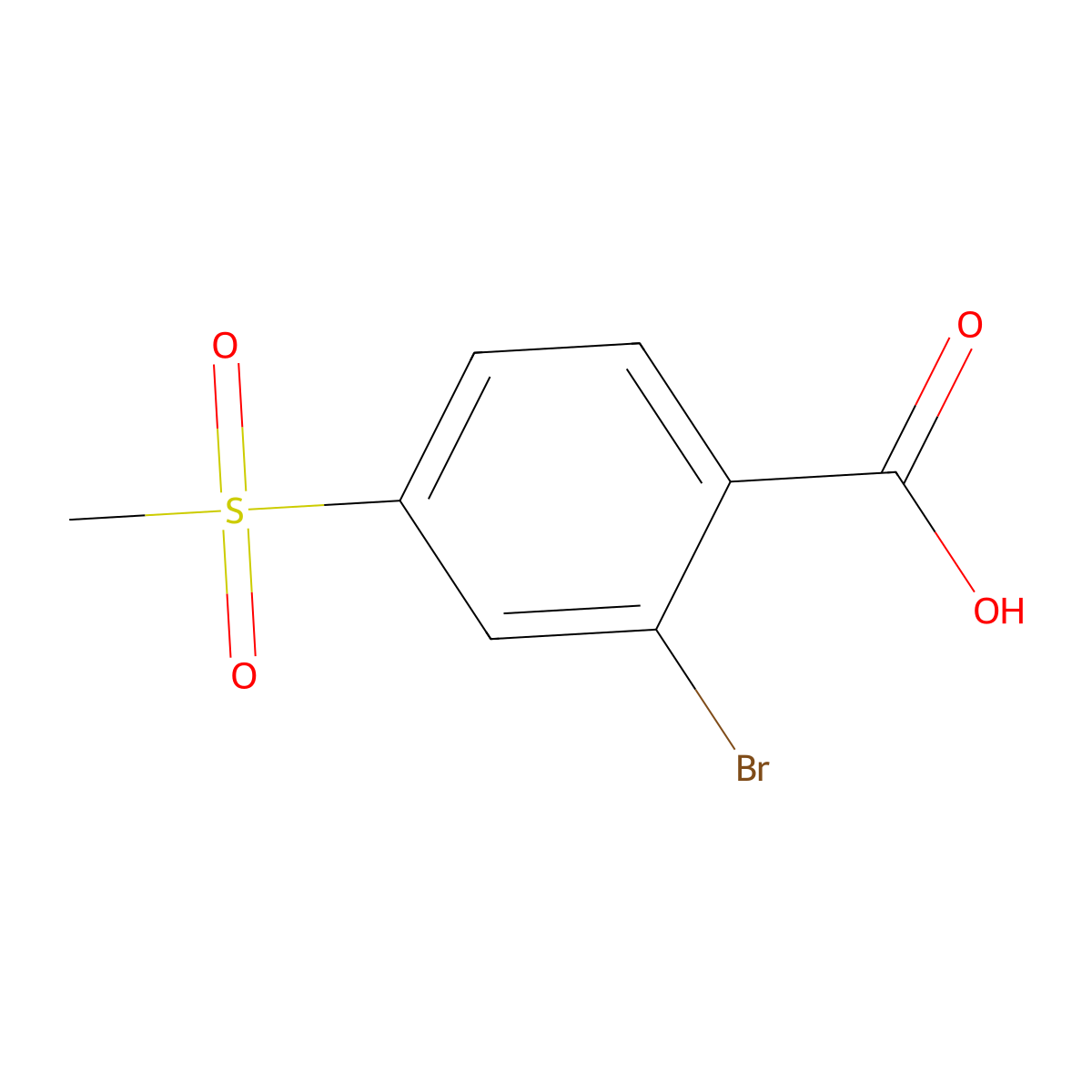 2-Bromo-4-methanesulfonylbenzoic acid molecular structure, CAS 7041-52-3