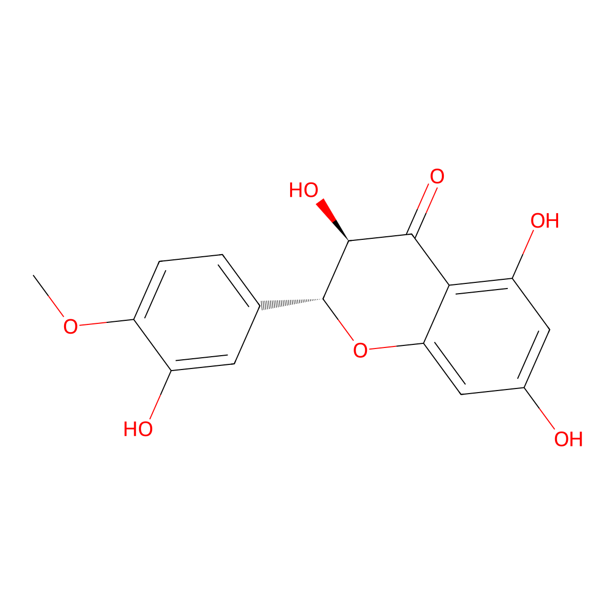 (2R,3R)-3,3',5,7-Tetrahydroxy-4'-methoxyflavanone molecular structure, CAS 70411-27-7