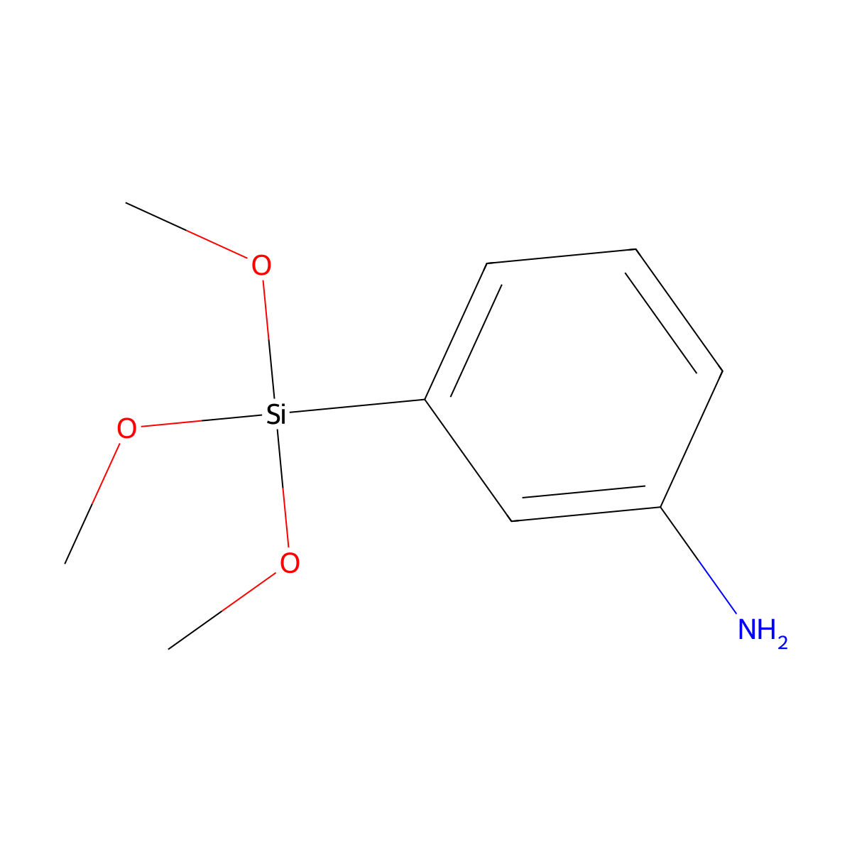 m-AMINOPHENYLTRIMETHOXYSILANE molecular structure, CAS 70411-42-6