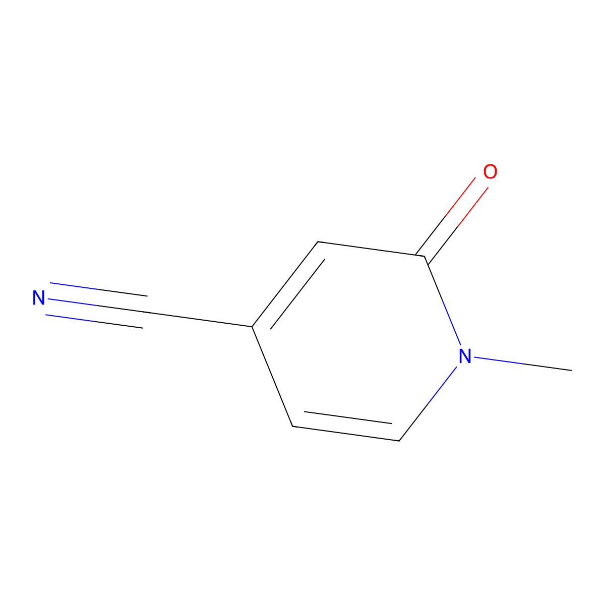 1-Methyl-2-oxo-1,2-dihydropyridine-4-carbonitrile molecular structure, CAS 70411-83-5