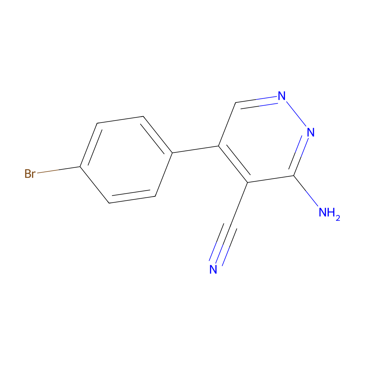 3-Amino-5-(4-bromophenyl)-4-pyridazinecarbonitrile molecular structure, CAS 70413-21-7
