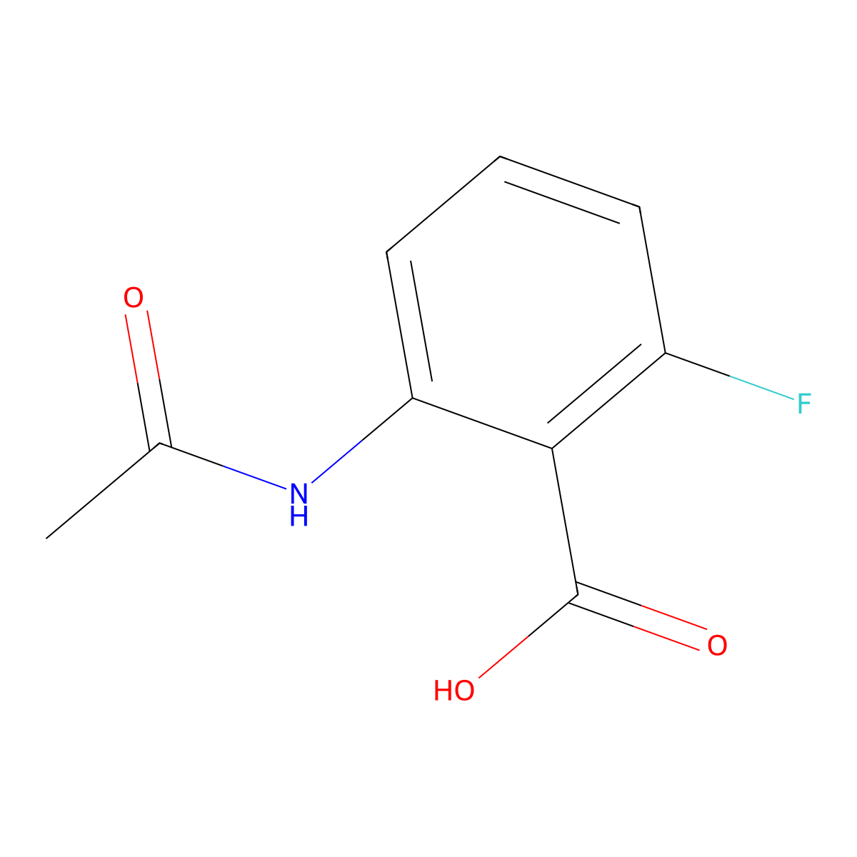 2-Acetamido-6-fluorobenzoic acid molecular structure, CAS 70413-91-1