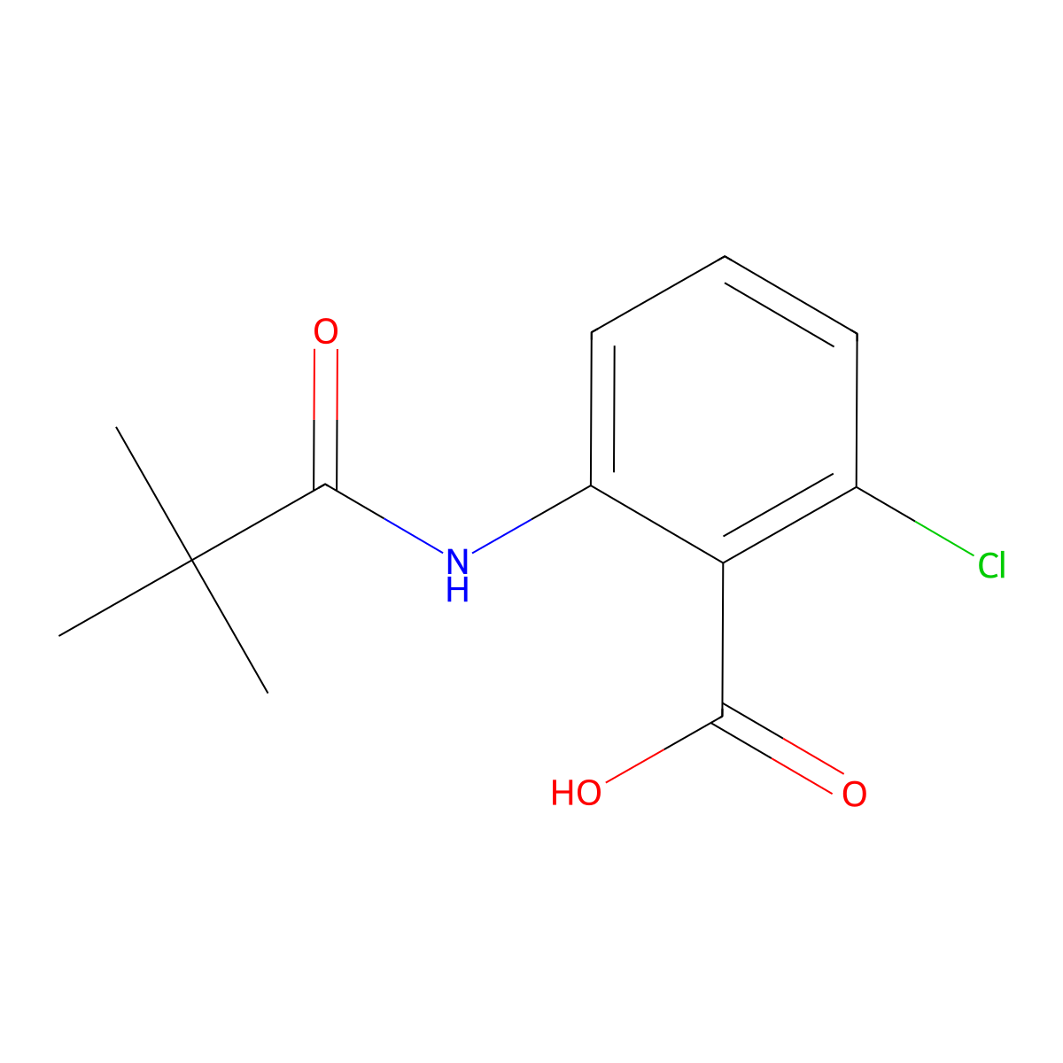 2-Chloro-6-(2,2-dimethylpropanamido)benzoic acid molecular structure, CAS 70413-92-2