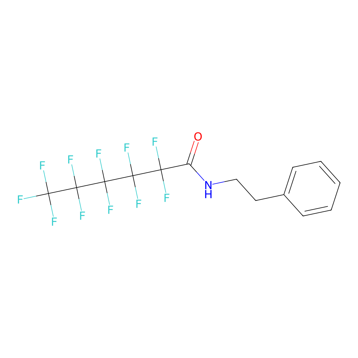 2,2,3,3,4,4,5,5,6,6,6-Undecafluoro-N-(2-phenylethyl)hexanamide molecular structure, CAS 70414-01-6