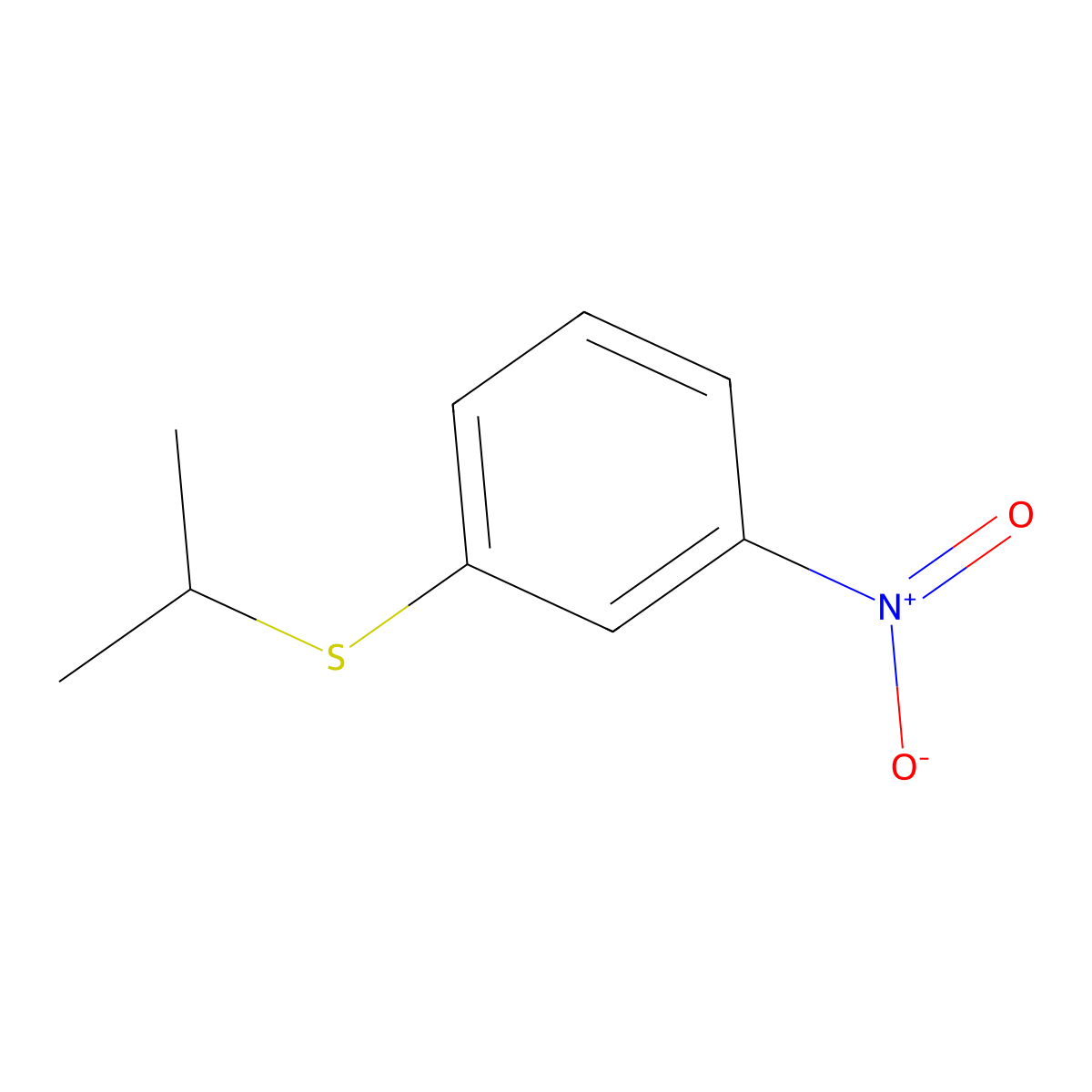 1-Nitro-3-(propan-2-ylsulfanyl)benzene molecular structure, CAS 70415-89-3