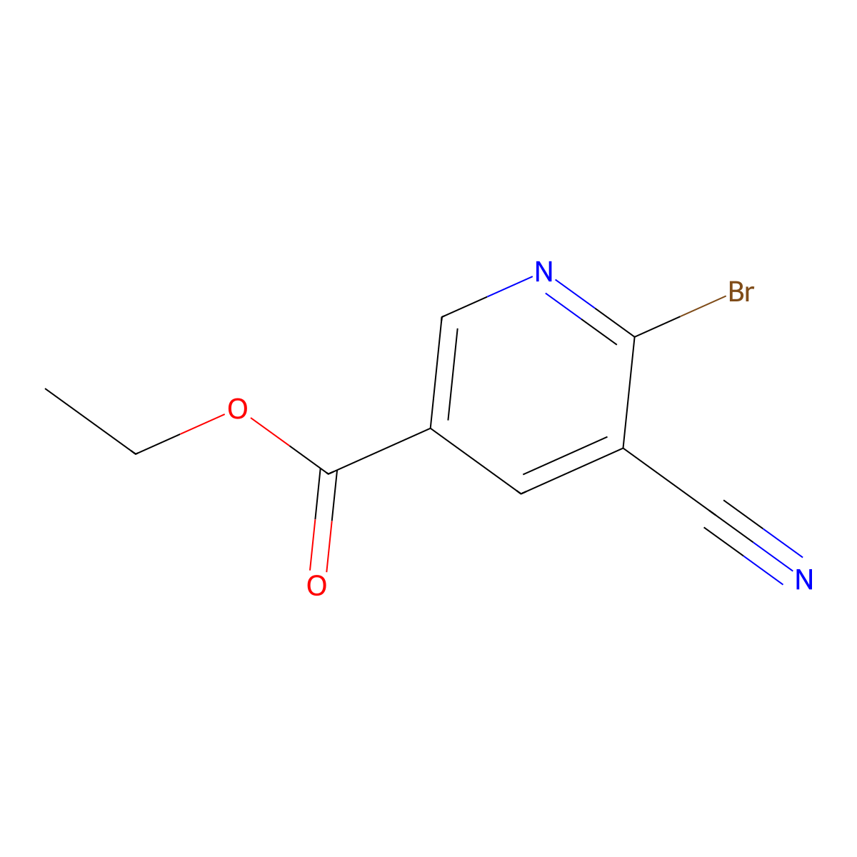 6-Bromo-5-cyano-nicotinic acid ethyl ester molecular structure, CAS 70416-50-1