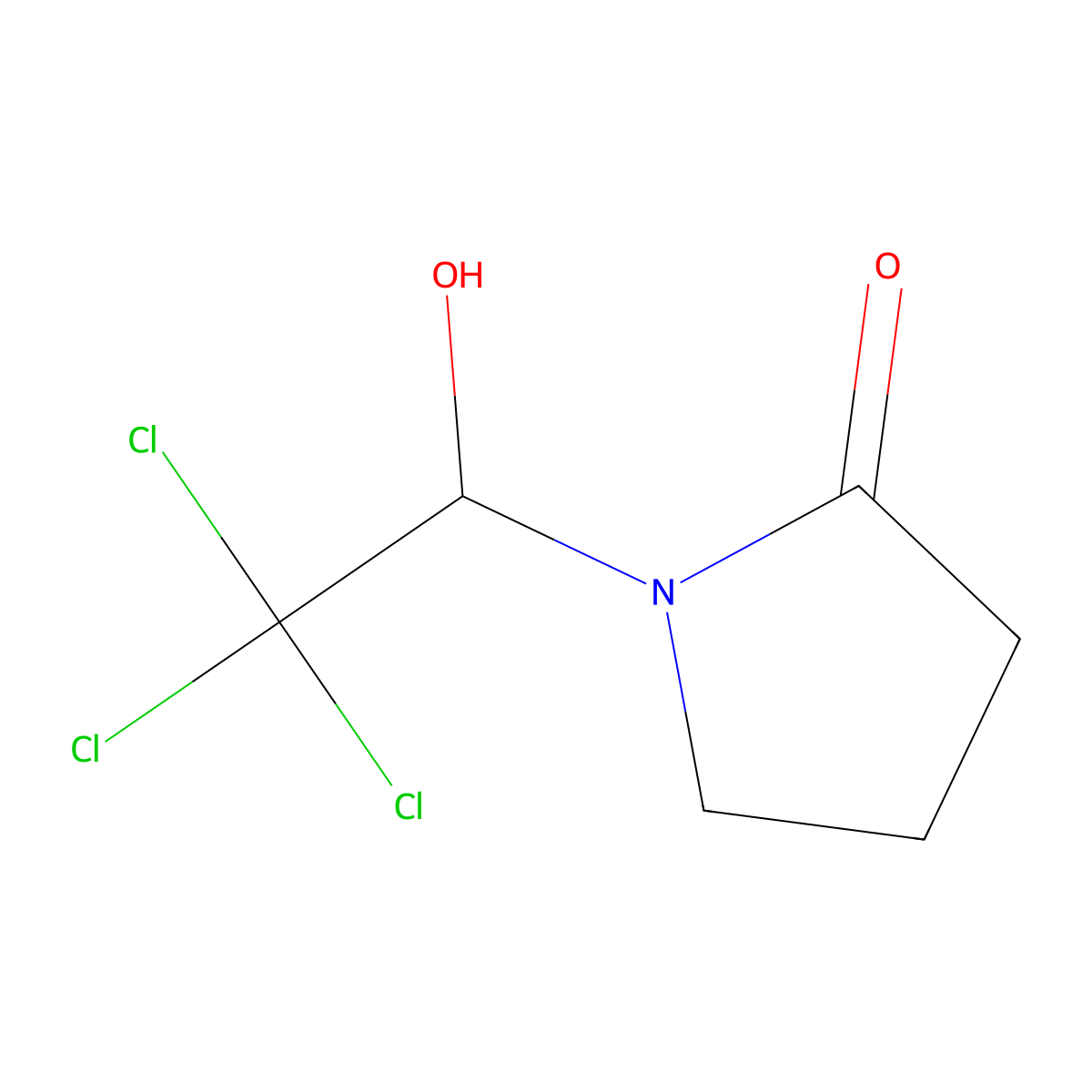 1-(2,2,2-Trichloro-1-hydroxy-ethyl)-pyrrolidin-2-one molecular structure, CAS 7042-60-6