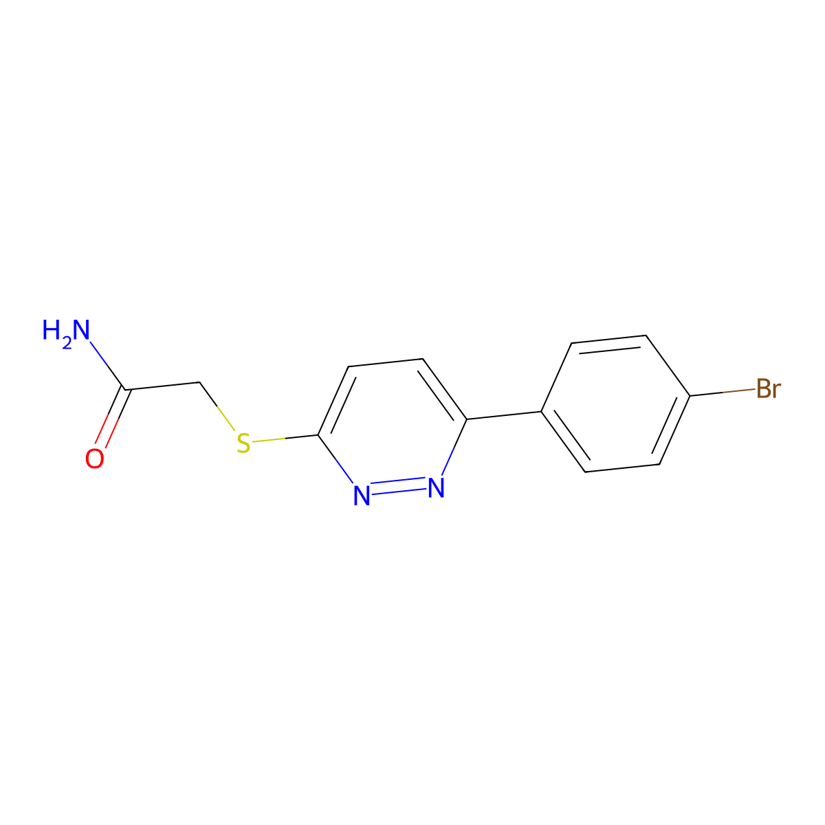 2-[6-(4-Bromophenyl)pyridazin-3-yl]sulfanylacetamide molecular structure, CAS 70420-99-4