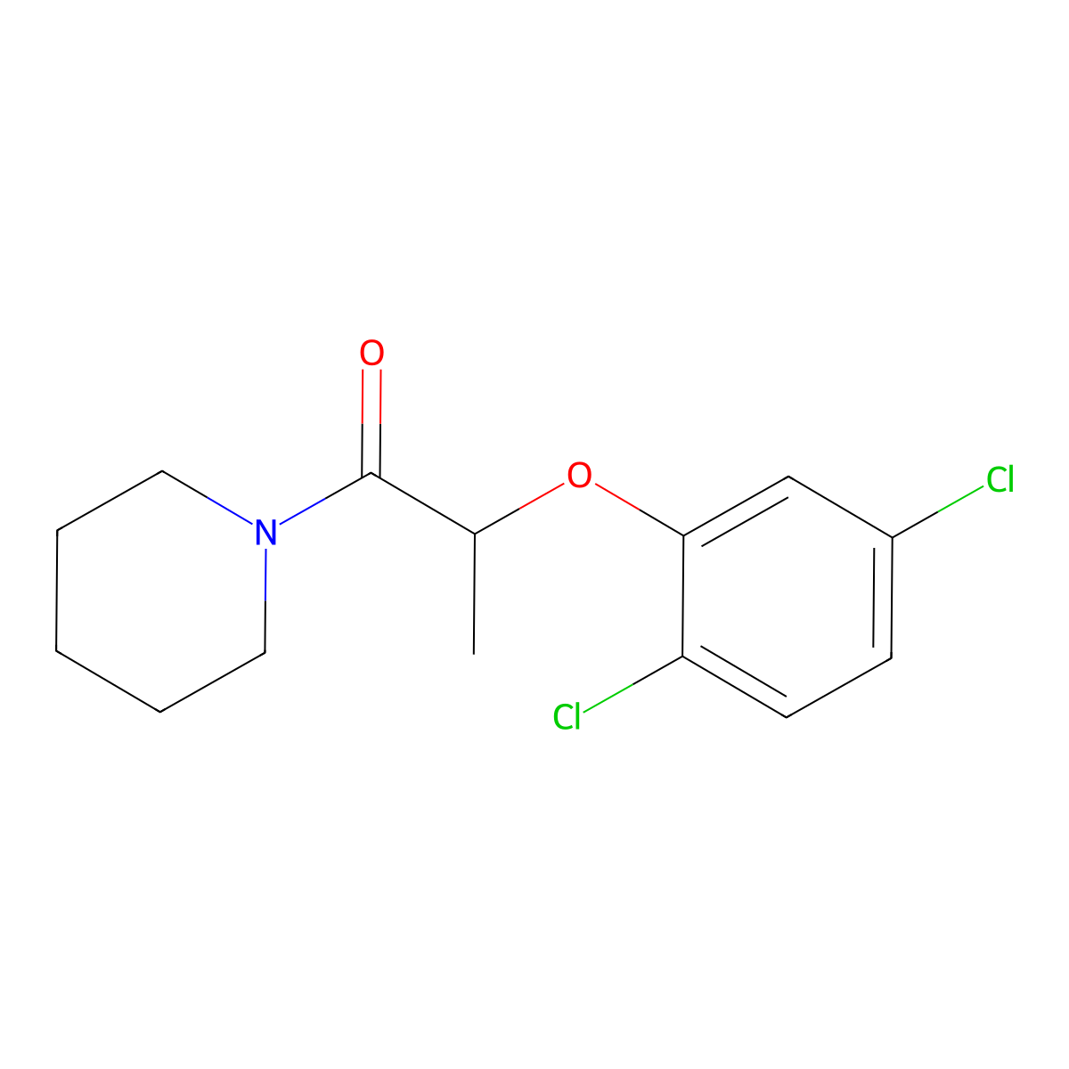 2-(2,5-Dichlorophenoxy)-1-piperidin-1-ylpropan-1-one molecular structure, CAS 70421-14-6