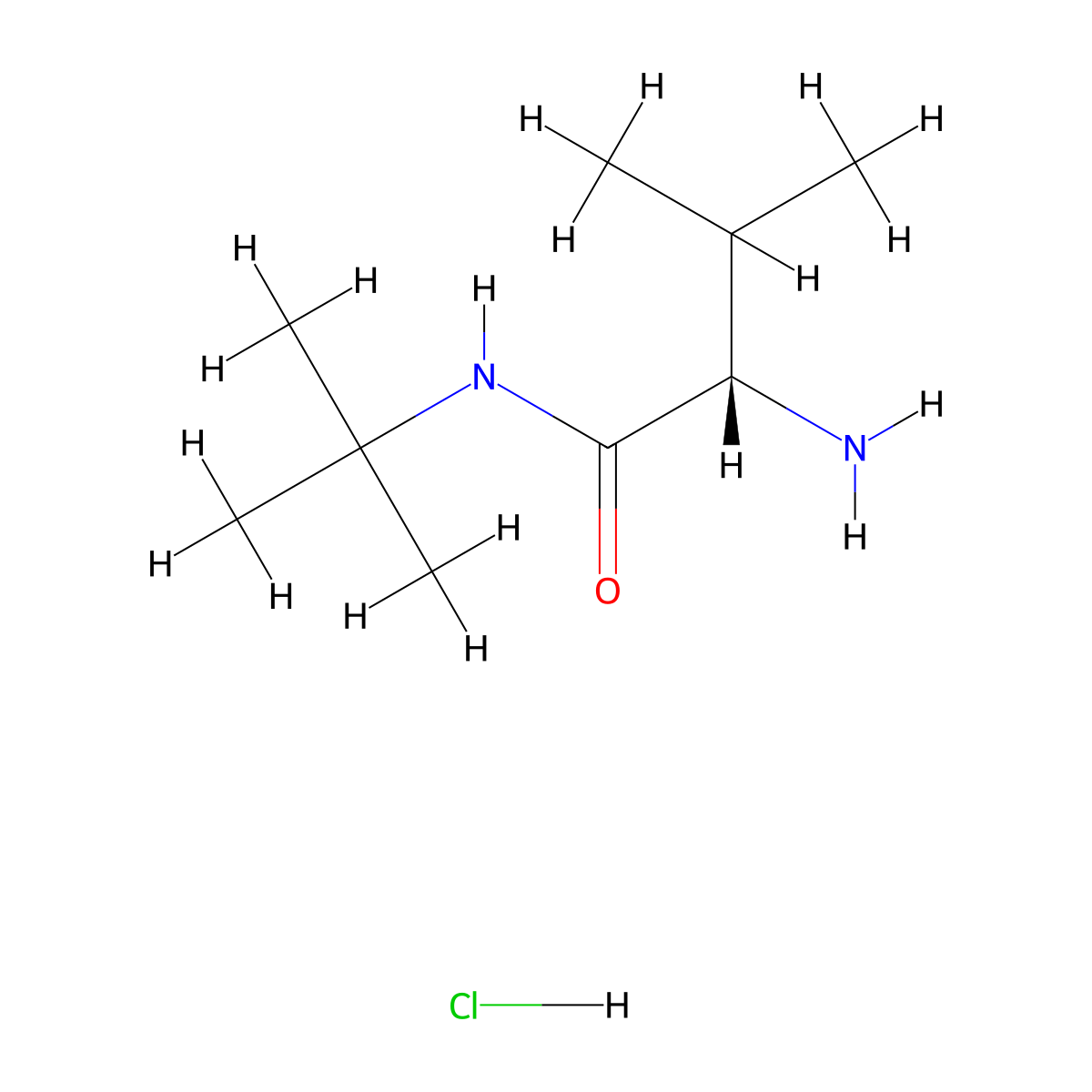 L-Valine t-butylamide hydrochloride molecular structure, CAS 70421-65-7