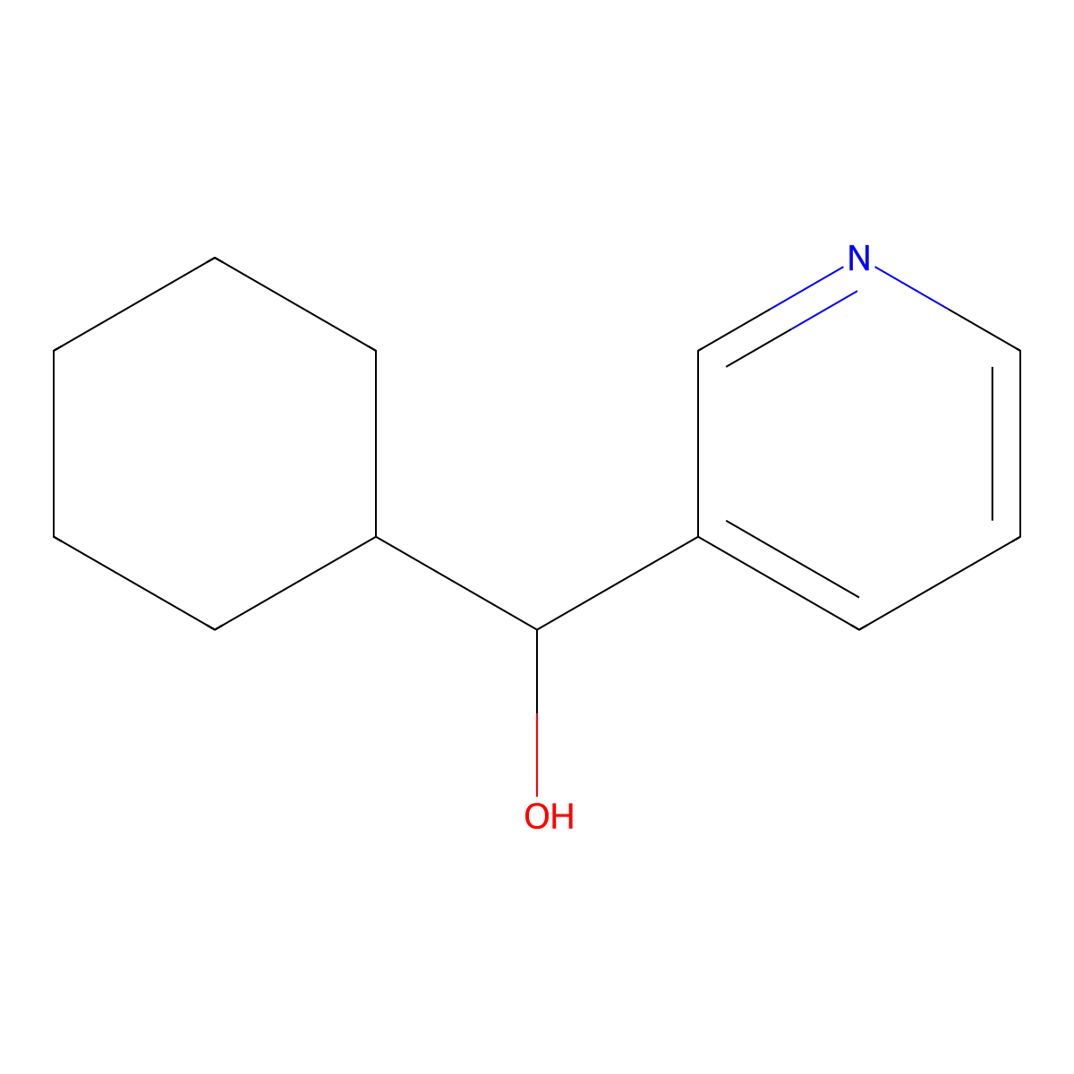 Cyclohexyl(pyridin-3-yl)methanol molecular structure, CAS 70423-46-0