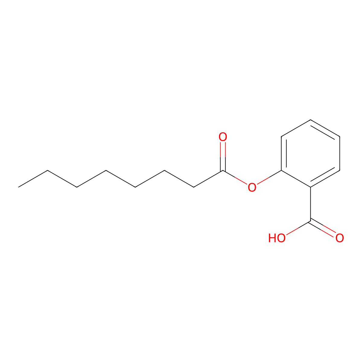 Octanoyl salicylic acid molecular structure, CAS 70424-62-3