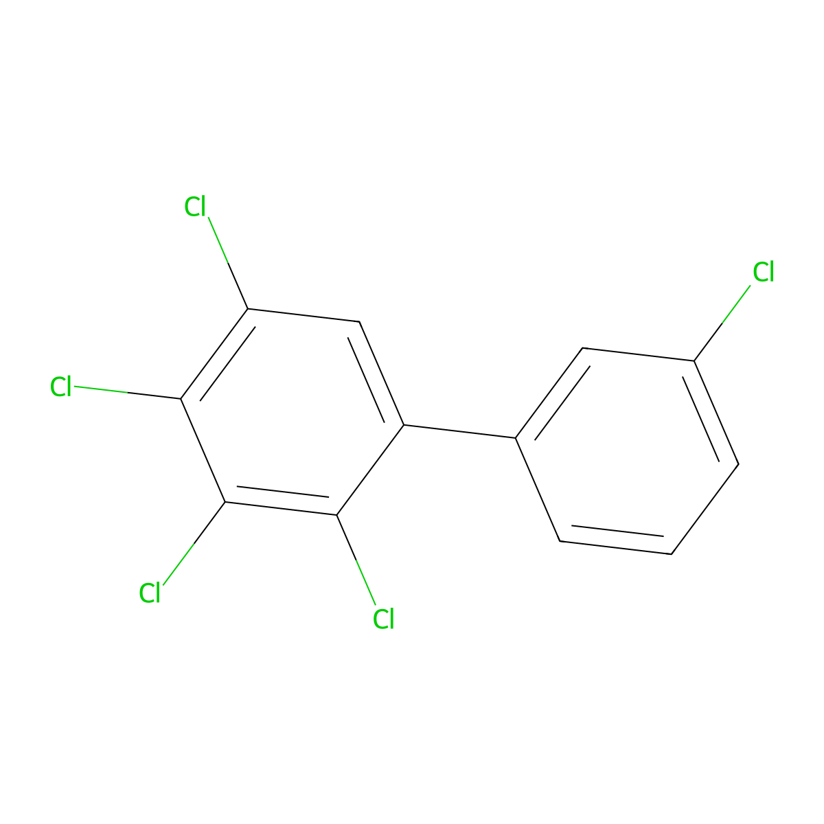 2,3,3',4,5-Pentachlorobiphenyl molecular structure, CAS 70424-69-0