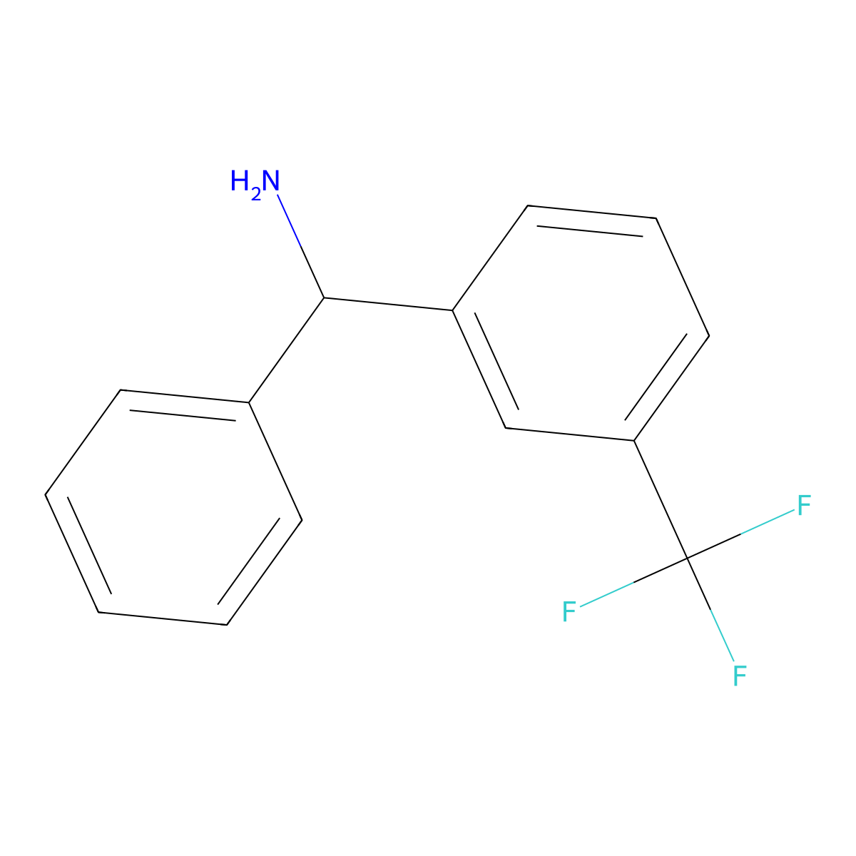 Phenyl(3-(trifluoromethyl)phenyl)methanamine molecular structure, CAS 70428-92-1