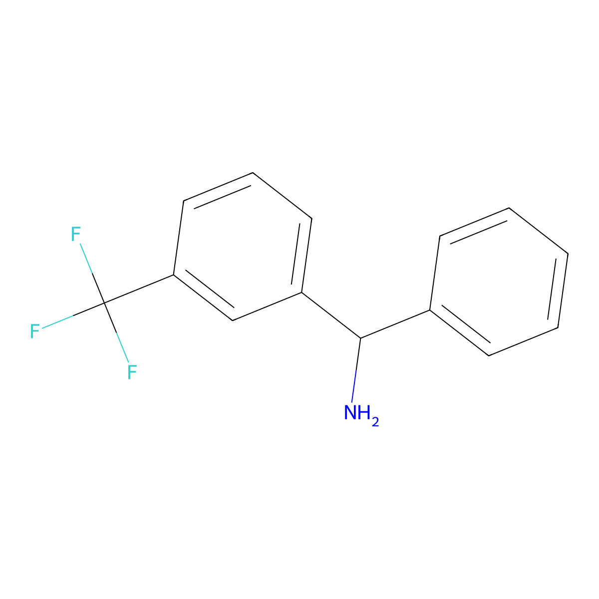Phenyl(3-(trifluoromethyl)phenyl)methanamine molecular structure, CAS 70428-92-1
