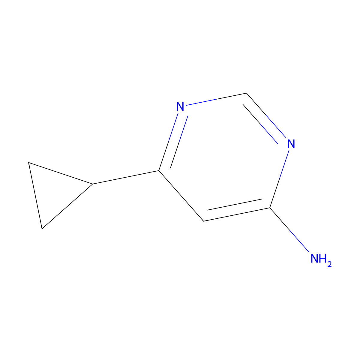 6-Cyclopropylpyrimidin-4-amine molecular structure, CAS 7043-08-5