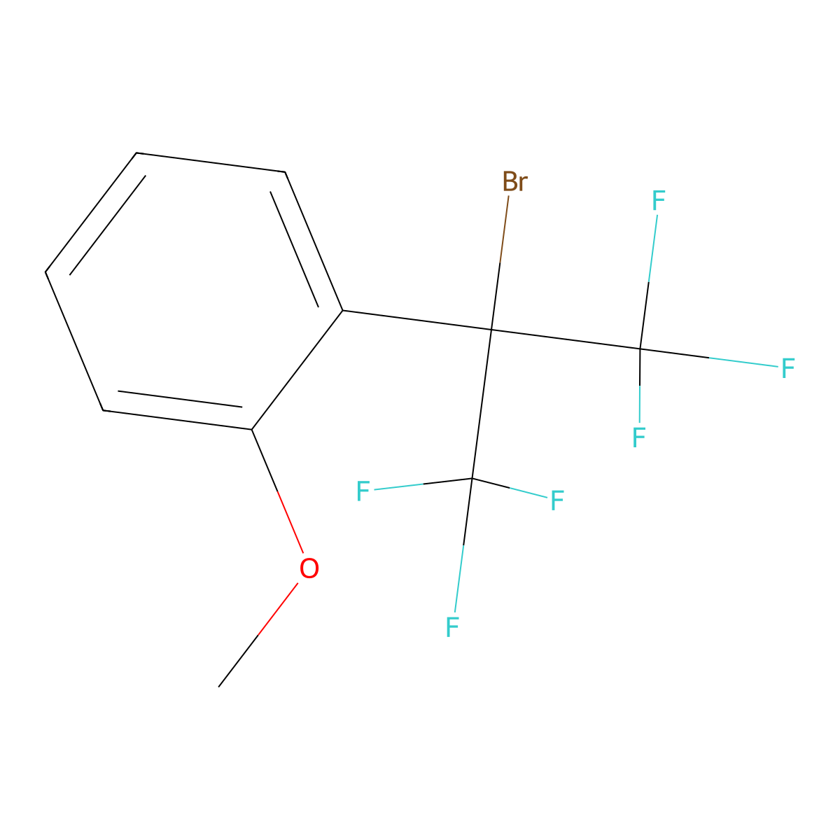 2-Bromo-1,1,1,3,3,3-hexafluoro-2-(2-methoxyphenyl)propane molecular structure, CAS 70430-22-7