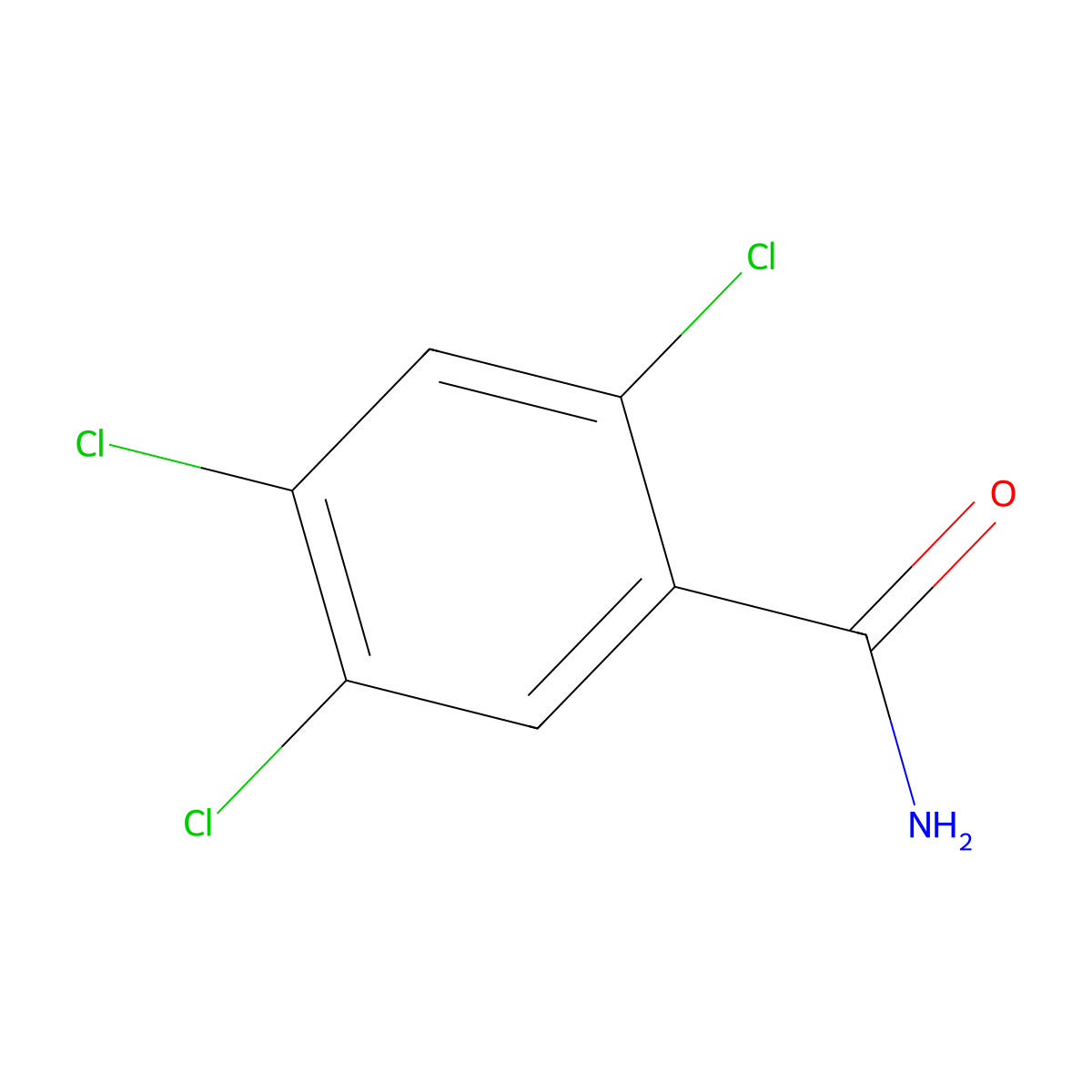 2,4,5-Trichlorobenzamide molecular structure, CAS 70439-09-7