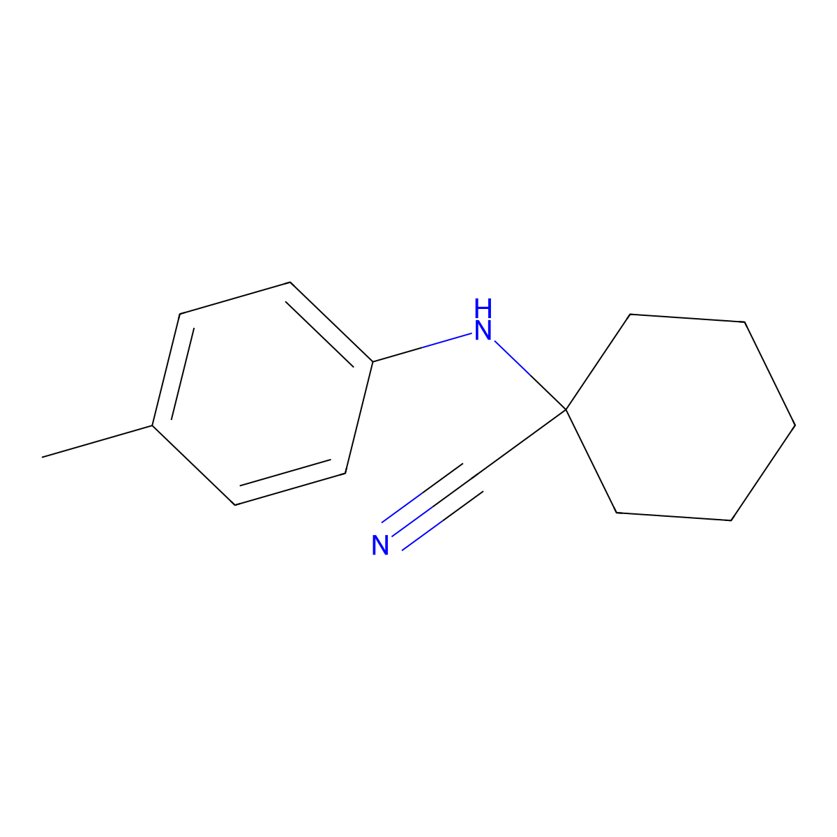 1-p-Tolylaminocyclohexanecarbonitrile molecular structure, CAS 70441-12-2