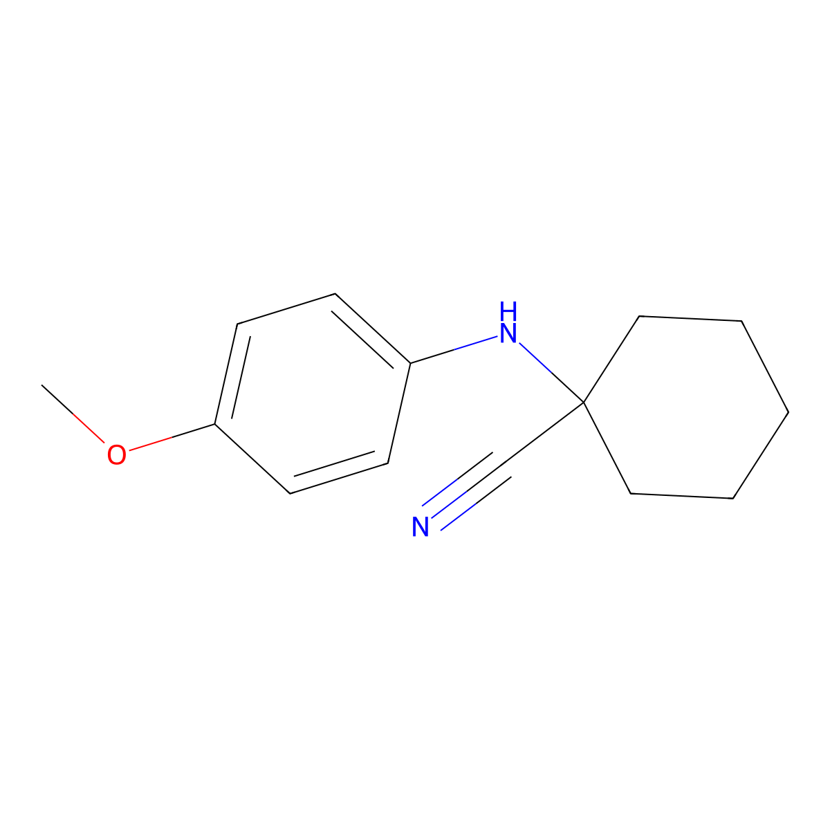1-(4-Methoxyanilino)cyclohexane-1-carbonitrile molecular structure, CAS 70441-14-4