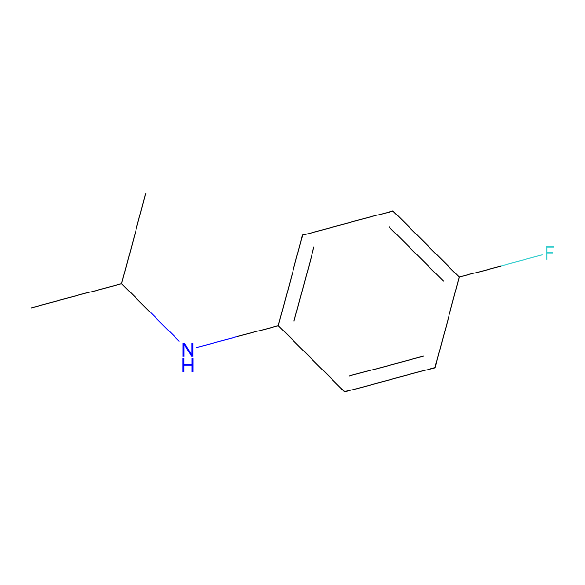 Benzenamine, 4-fluoro-N-(1-methylethyl)- molecular structure, CAS 70441-63-3