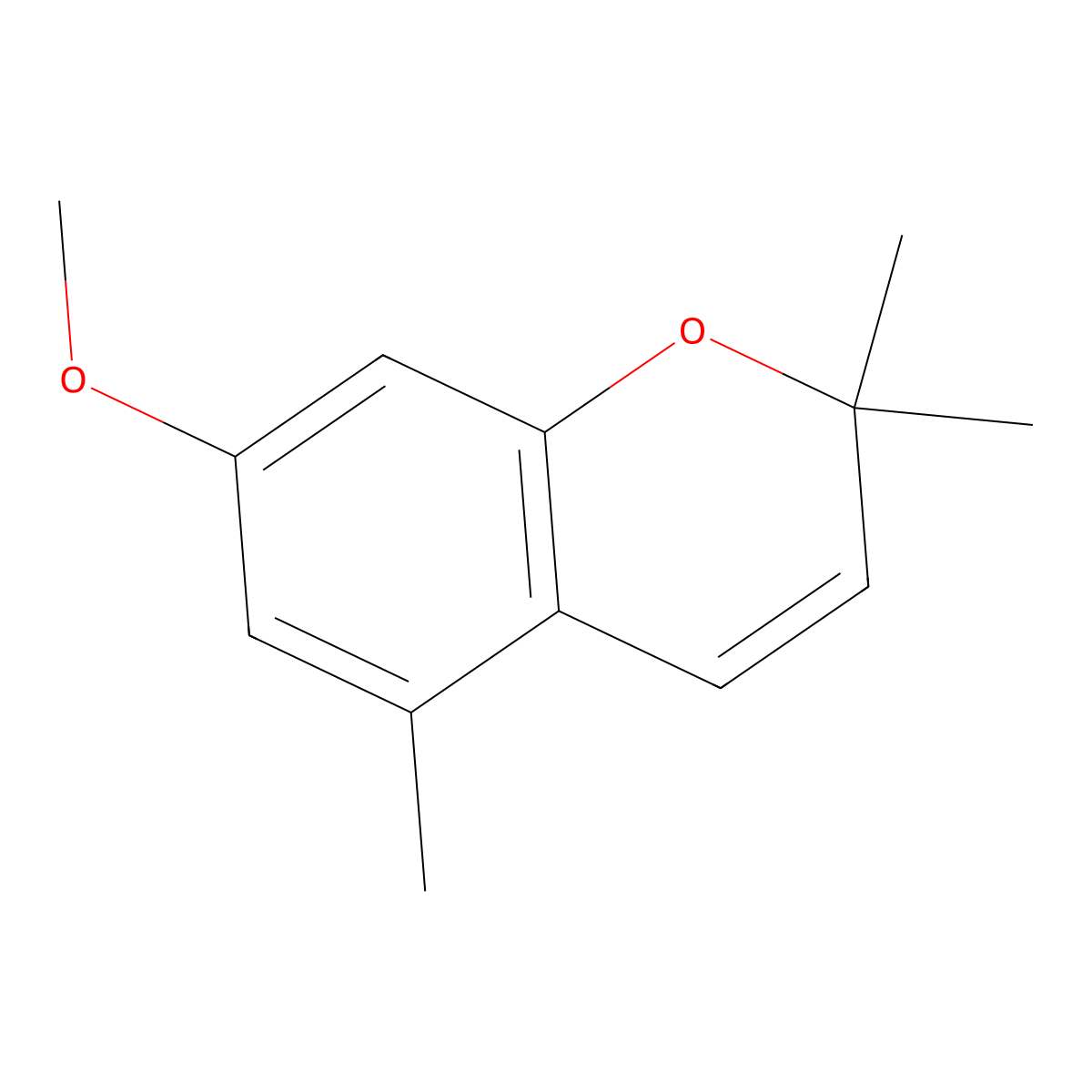 2H-1-Benzopyran, 7-methoxy-2,2,5-trimethyl- molecular structure, CAS 70442-00-1
