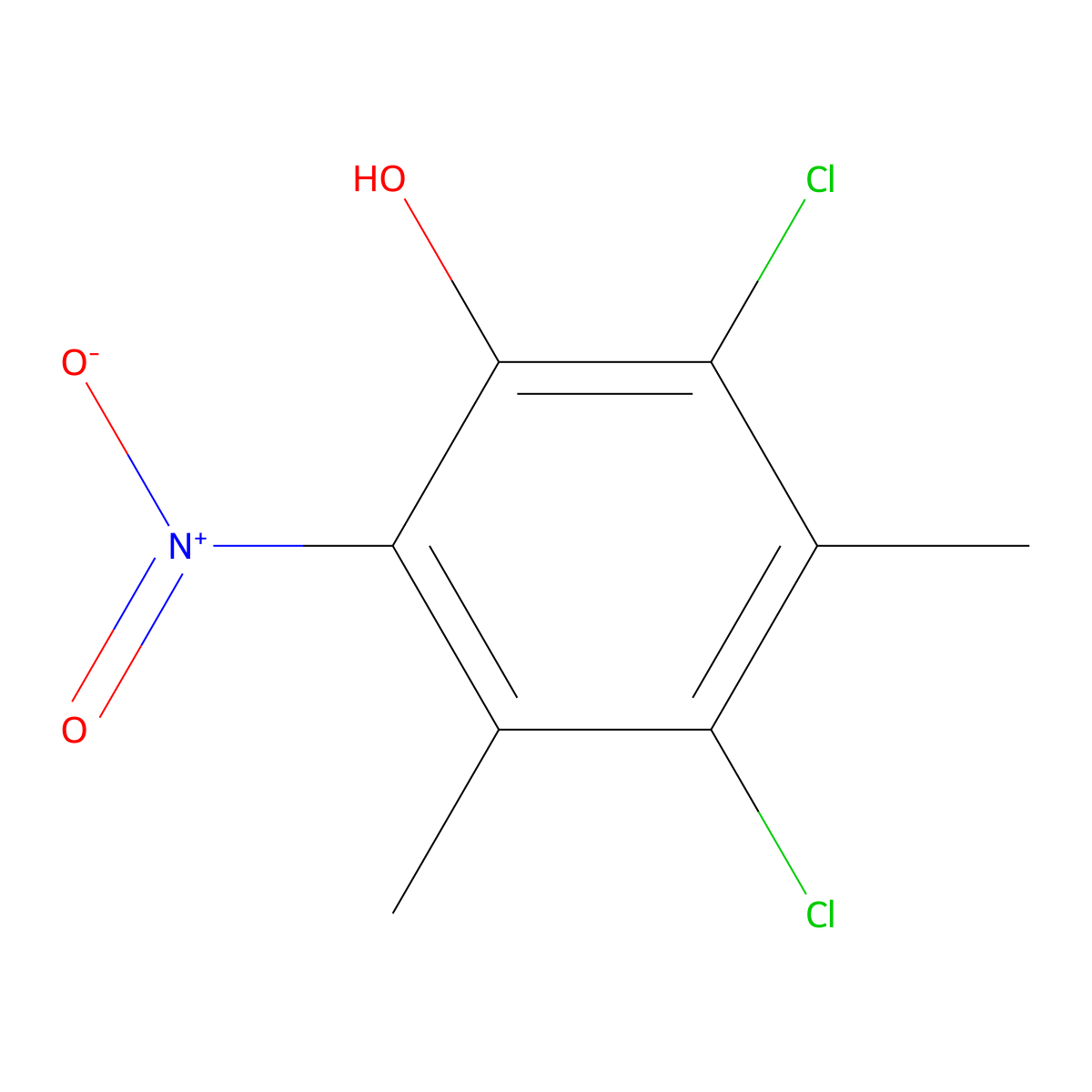 2,4-Dichloro-3,5-dimethyl-6-nitrophenol molecular structure, CAS 70444-49-4