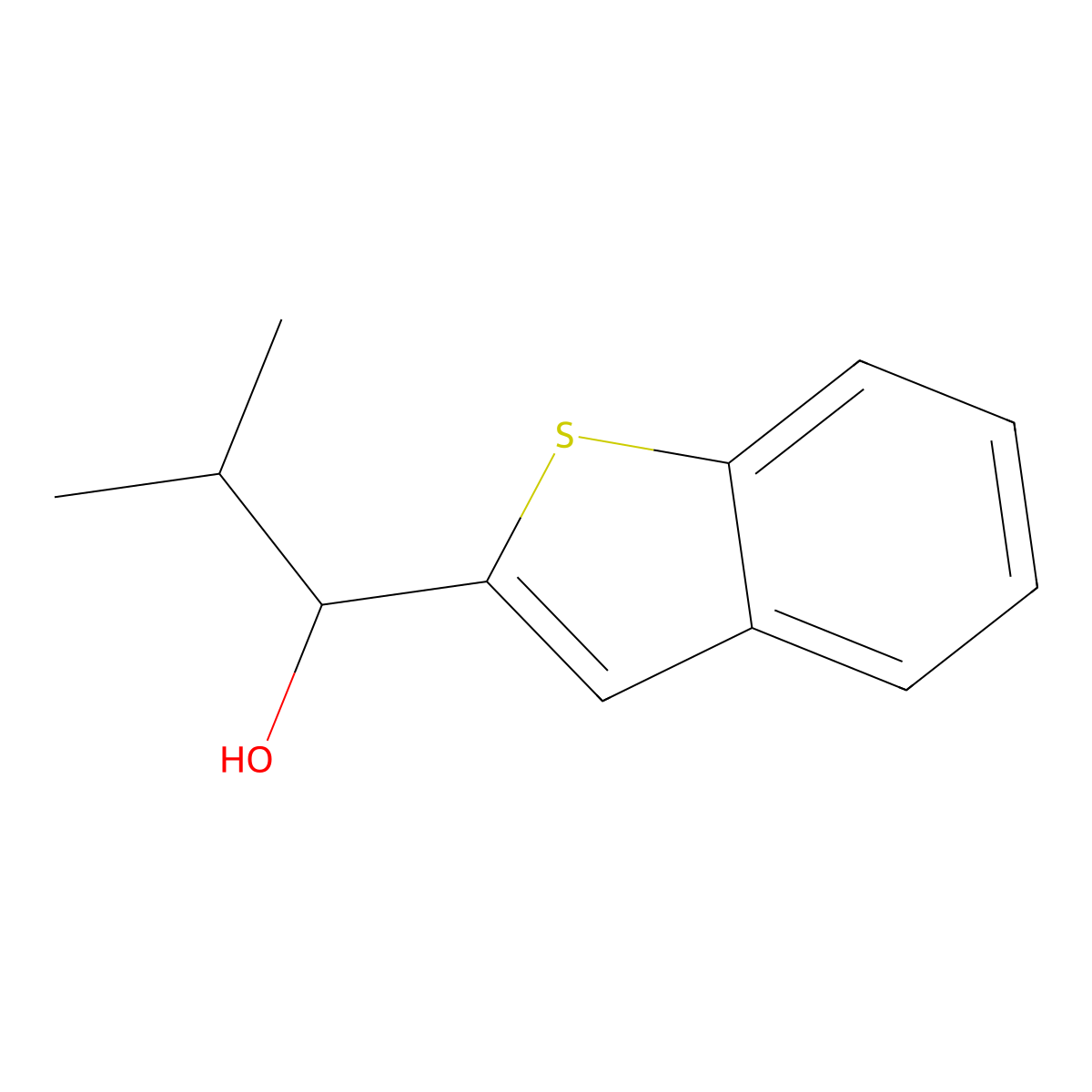 1-(1-Benzothiophen-2-yl)-2-methylpropan-1-ol molecular structure, CAS 70445-84-0