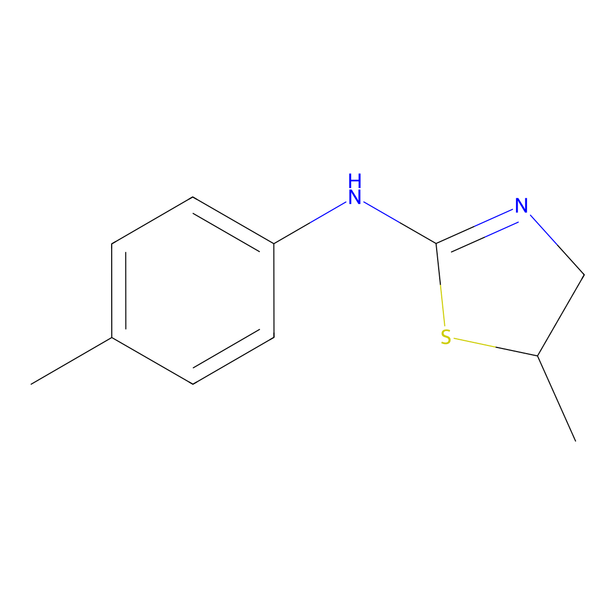 5-methyl-N-(4-methylphenyl)-4,5-dihydro-1,3-thiazol-2-amine molecular structure, CAS 70446-87-6