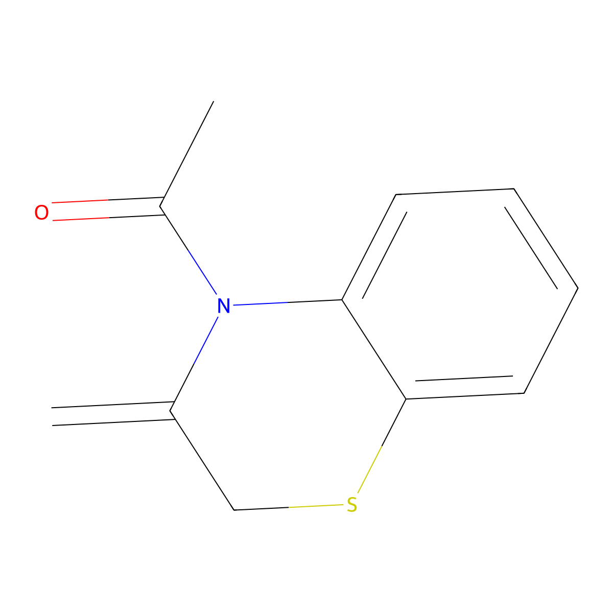 4-acetyl-3-methylene-2,3-dihydro-4H-1,4-benzothiazine molecular structure, CAS 70448-27-0