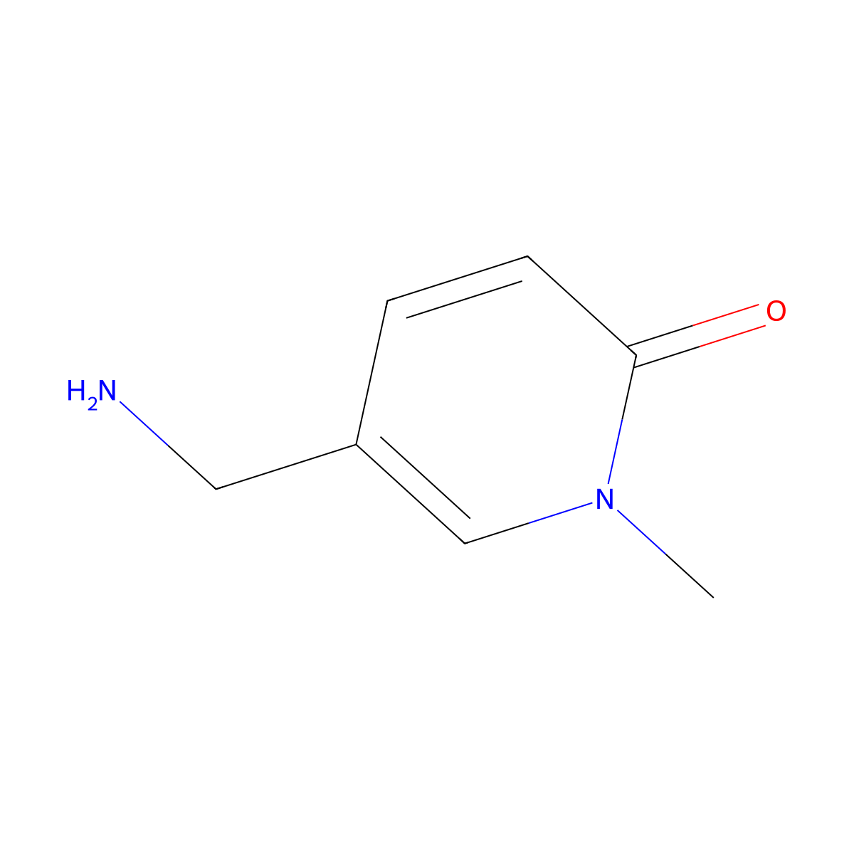 5-(Aminomethyl)-1-methyl-1,2-dihydropyridin-2-one molecular structure, CAS 70449-23-9