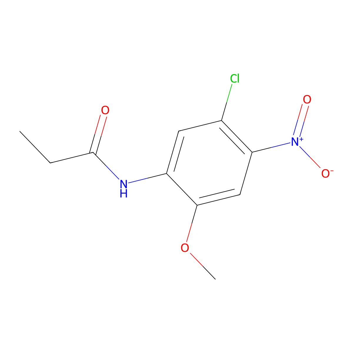 N-(5-chloro-2-methoxy-4-nitrophenyl)propanamide molecular structure, CAS 7045-25-2