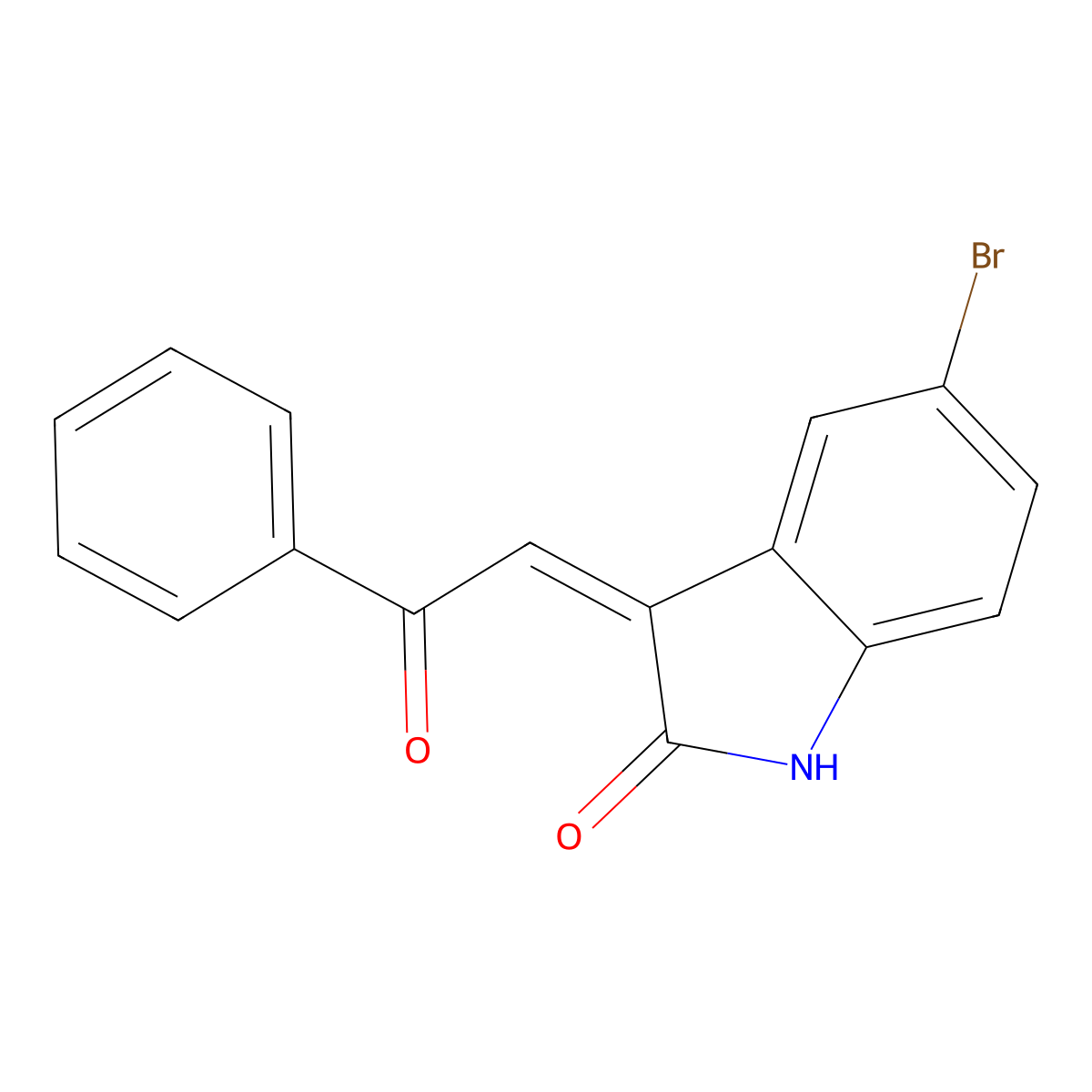 5-bromo-3-phenacylidene-1H-indol-2-one molecular structure, CAS 70452-30-1