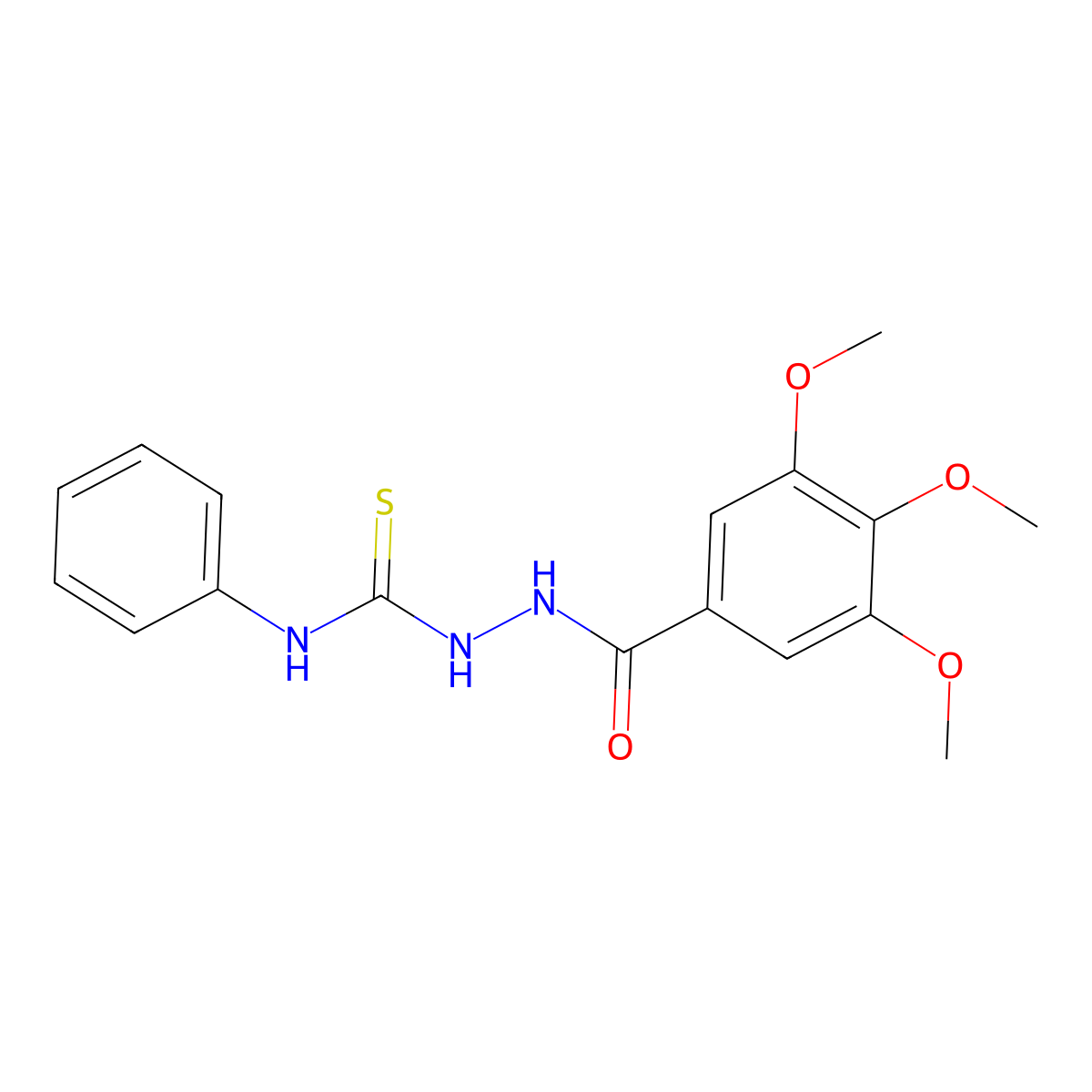 4-Phenyl-1-(3,4,5-trimethoxybenzoyl)thiosemicarbazide molecular structure, CAS 70452-38-9