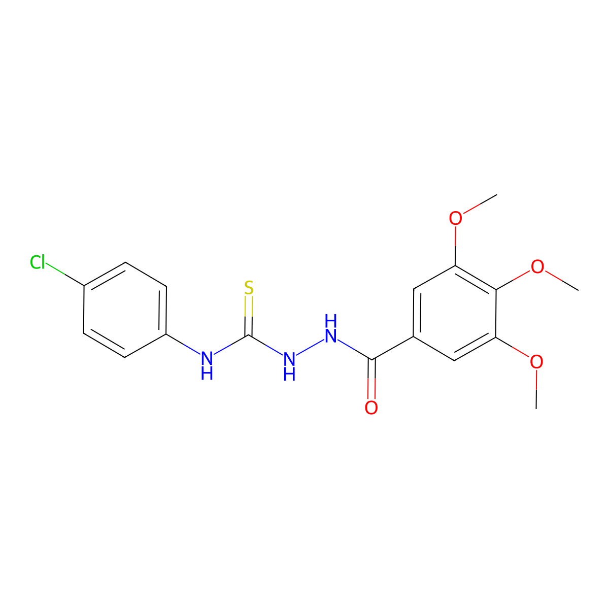 N-(4-chlorophenyl)-2-(3,4,5-trimethoxybenzoyl)-1-hydrazinecarbothioamide molecular structure, CAS 70452-43-6