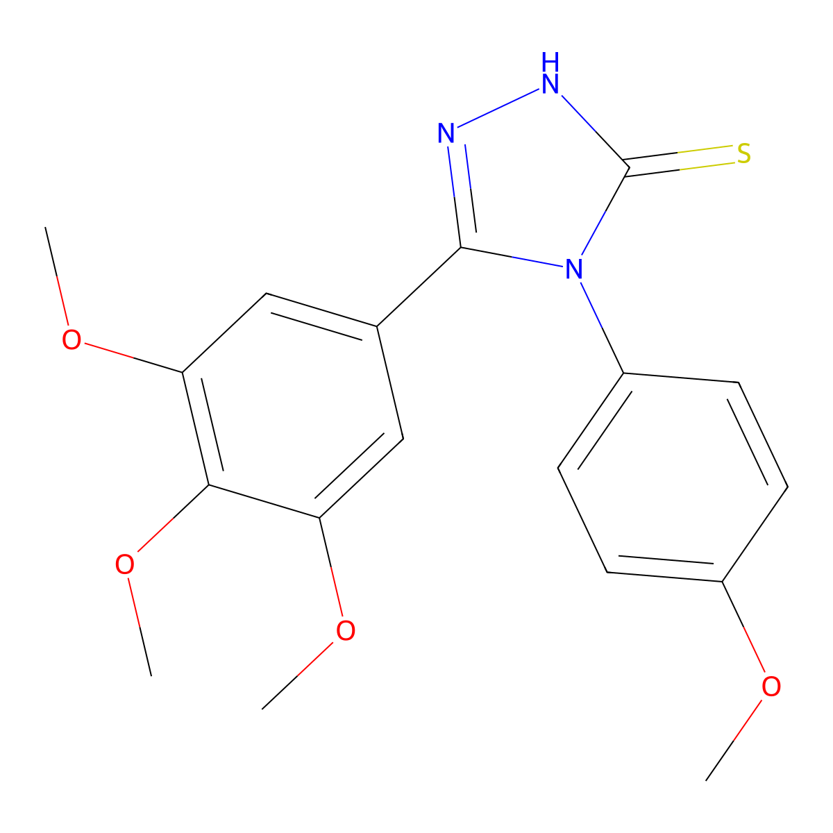 4-(4-Methoxyphenyl)-5-(3,4,5-trimethoxyphenyl)-1,2,4-triazole-3-thiol molecular structure, CAS 70452-51-6