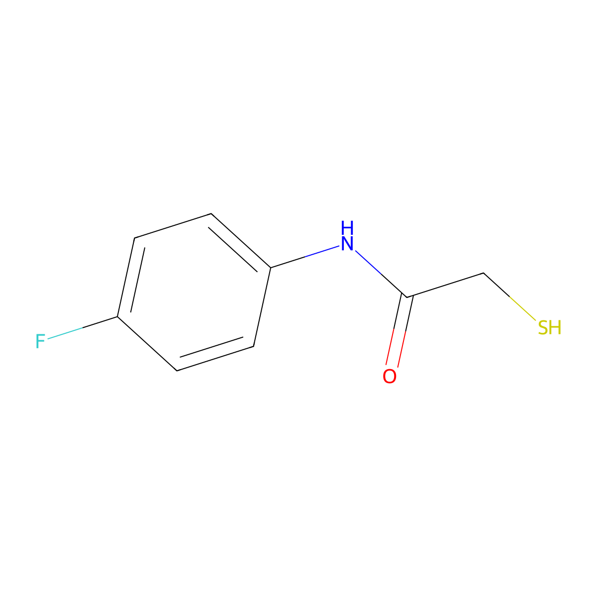 N-(4-fluorophenyl)-2-sulfanylacetamide molecular structure, CAS 70453-50-8