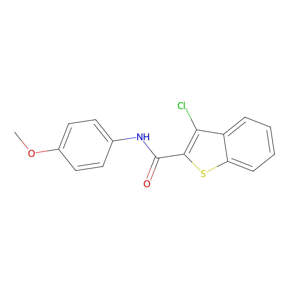 3-Chloro-N-(4-methoxyphenyl)-1-benzothiophene-2-carboxamide molecular structure, CAS 70453-68-8
