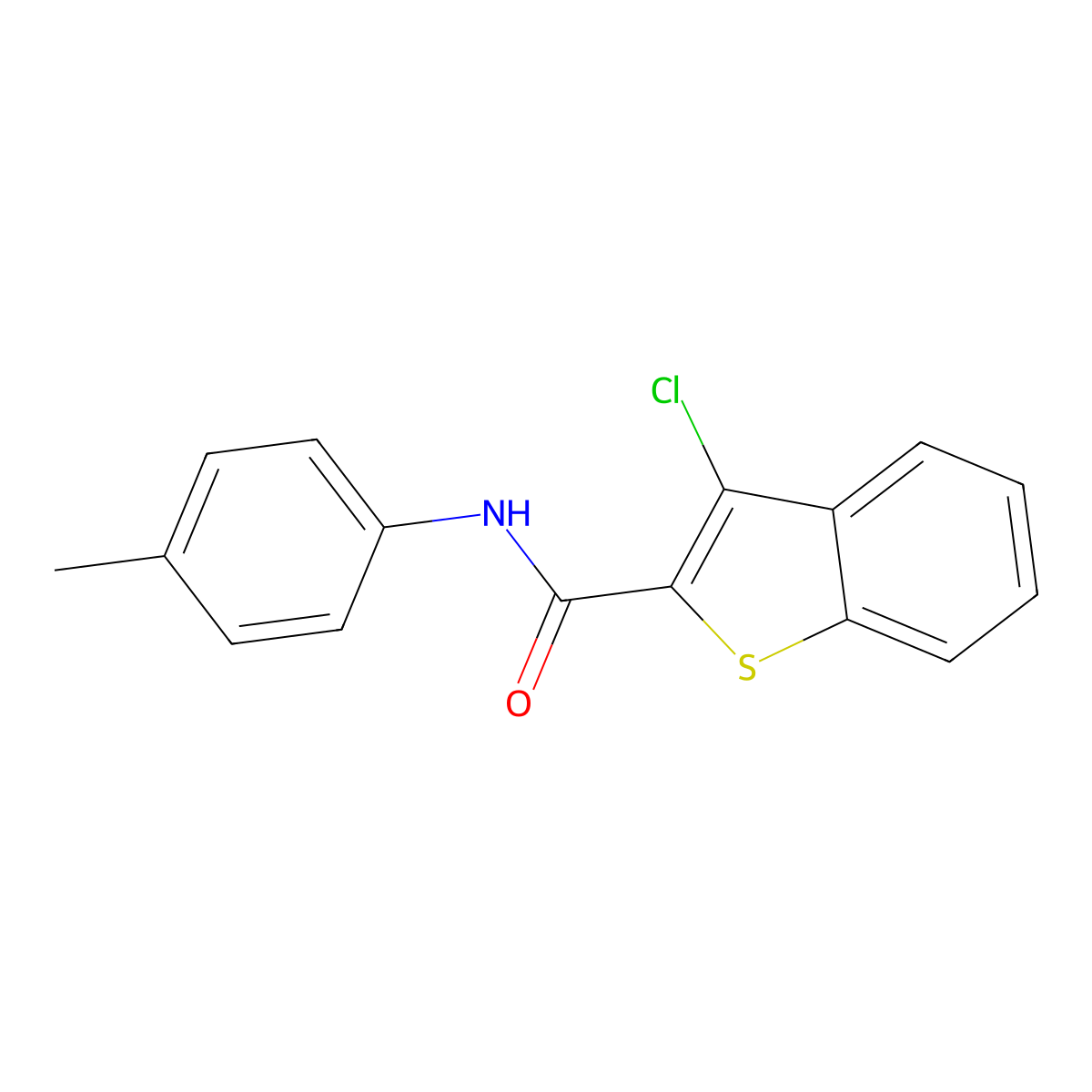 3-Chloro-N-(4-methylphenyl)-1-benzothiophene-2-carboxamide molecular structure, CAS 70453-69-9