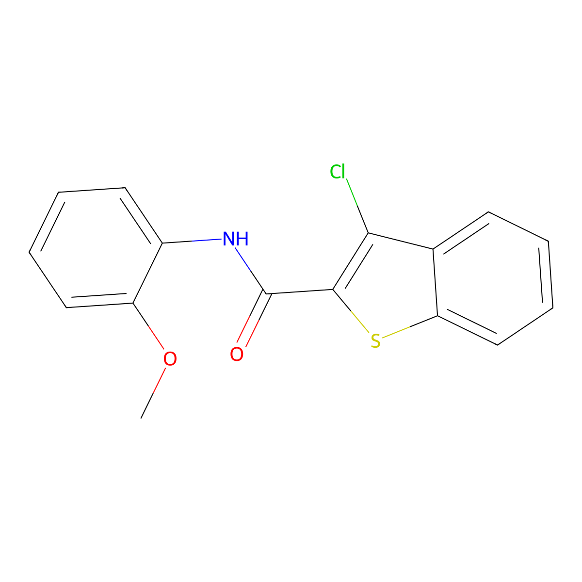 3-Chloro-N-(2-methoxyphenyl)-1-benzothiophene-2-carboxamide molecular structure, CAS 70453-72-4