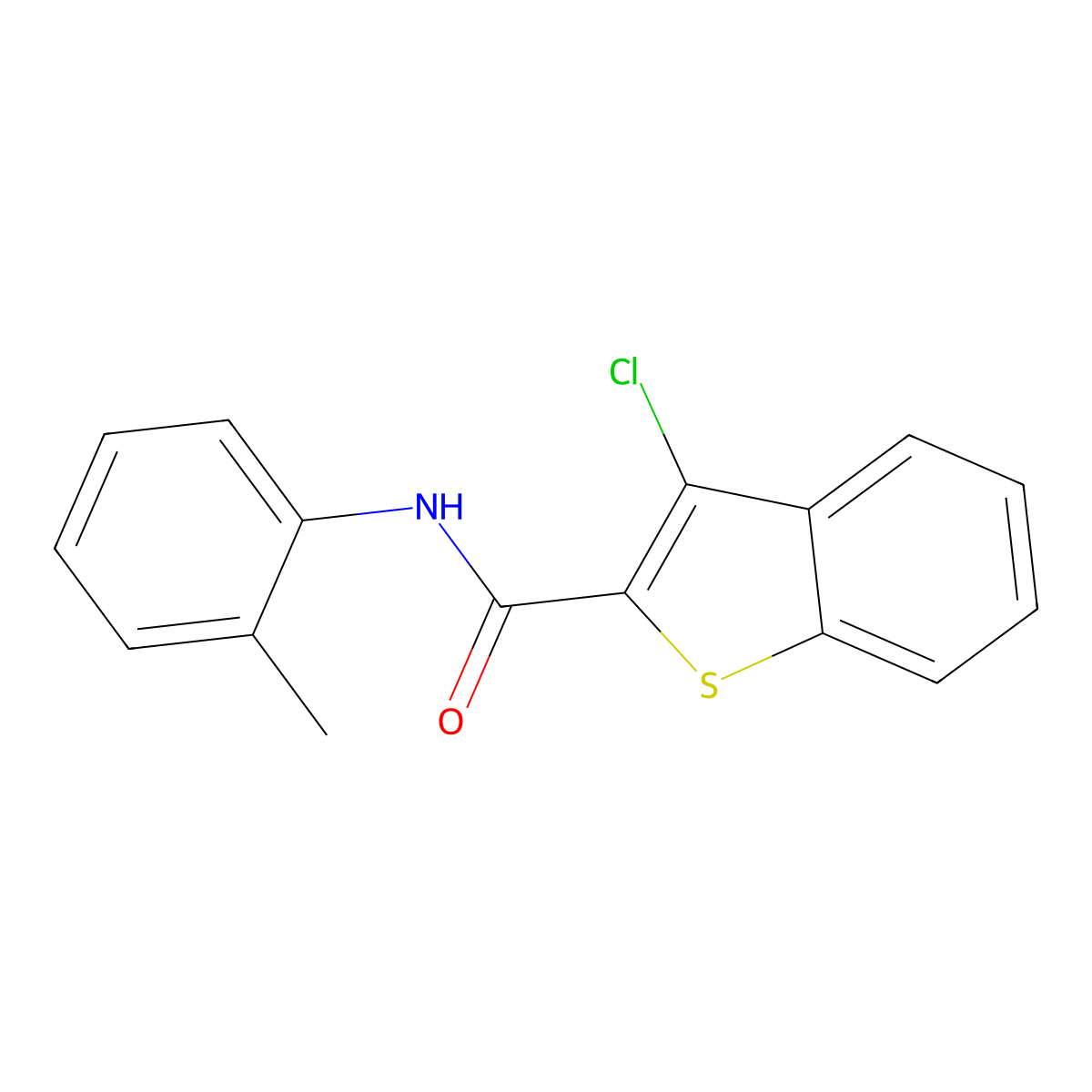3-chloro-N-(2-methylphenyl)-1-benzothiophene-2-carboxamide molecular structure, CAS 70453-73-5