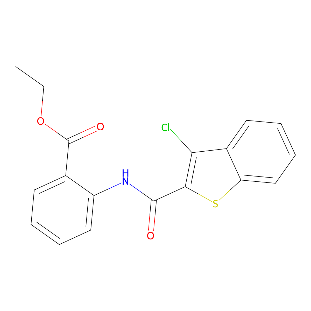 Ethyl 2-[(3-chloro-1-benzothiophene-2-carbonyl)amino]benzoate molecular structure, CAS 70453-74-6