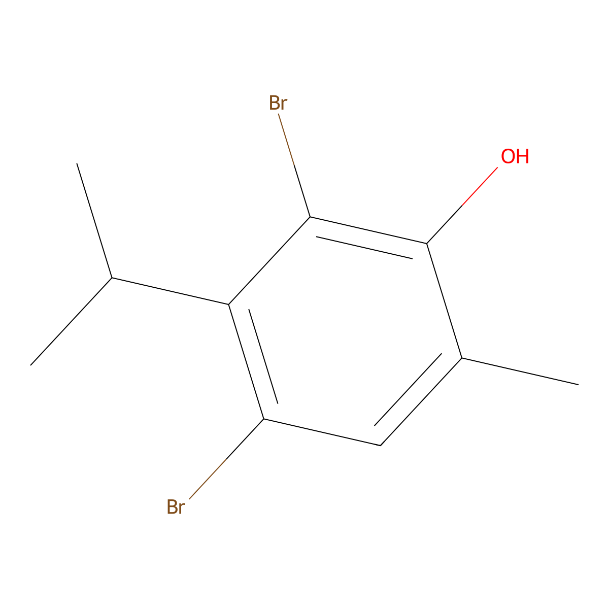 2,4-Dibromo-3-isopropyl-6-methylbenzenol molecular structure, CAS 70454-10-3