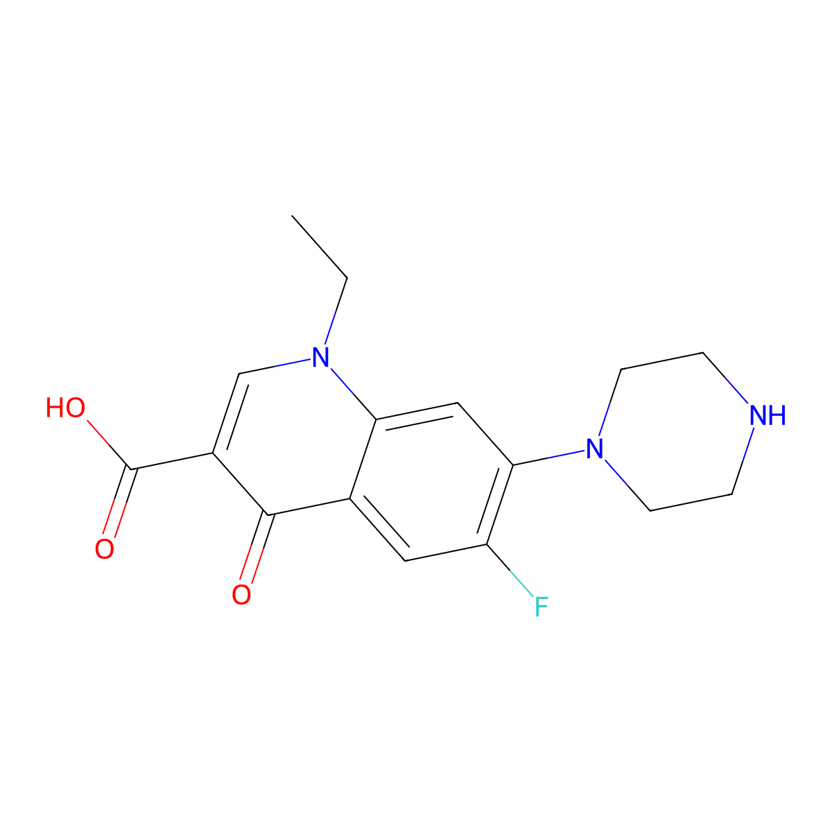 Norfloxacin molecular structure, CAS 70458-96-7