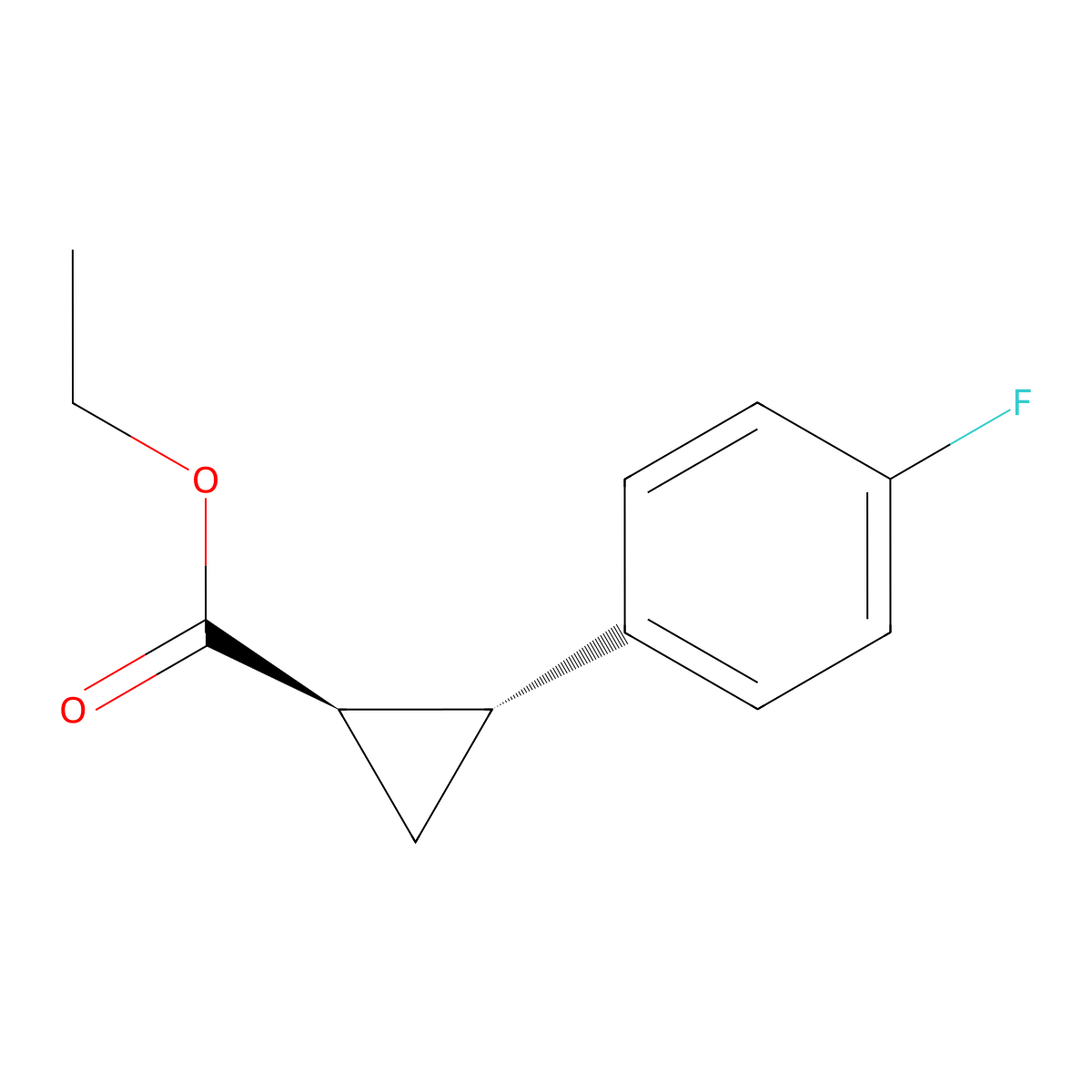 trans-2-(4-Fluoro-phenyl)-cyclopropanecarboxylic acid ethyl ester molecular structure, CAS 70461-58-4