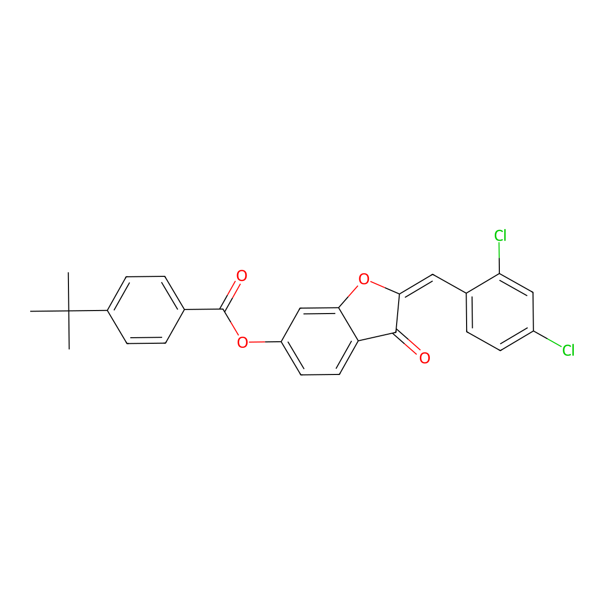2-[(2,4-Dichlorophenyl)methylidene]-3-oxo-2,3-dihydro-1-benzofuran-6-yl 4-tert-butylbenzoate molecular structure, CAS 7047-97-4